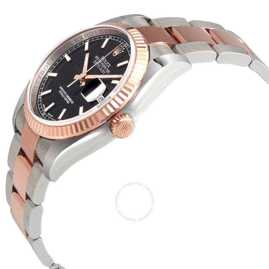 Rolex Oyster Perpetual Datejust 36 Black Dial Stainless Steel and 18K Everose Gold Bracelet Automatic Men s Watch 116231BKSO（Lifetime free warranty+90-days replacement service & Refund!.）
