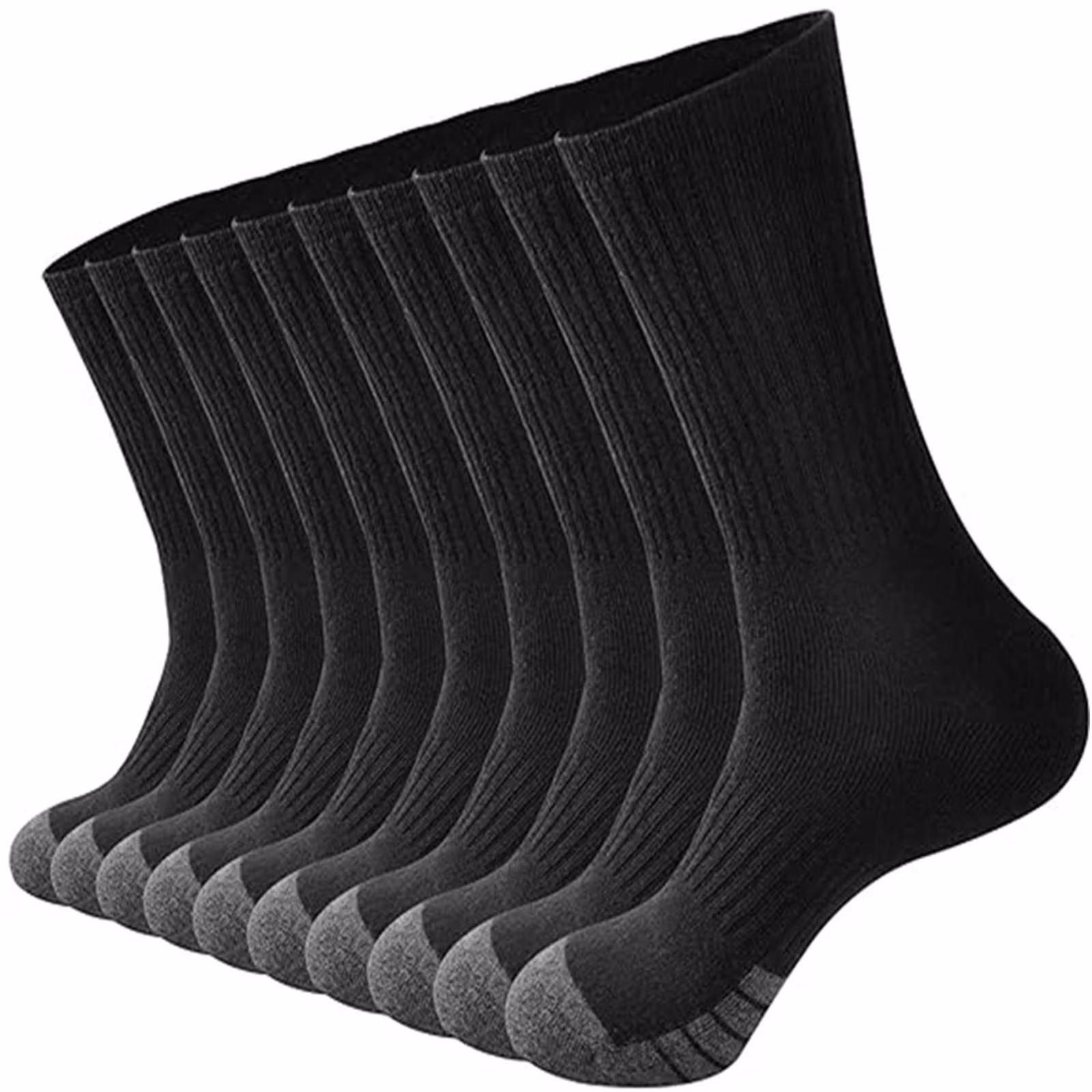 asjyhkr Mens Crew Socks Cotton Running Hiking Basketball Football Athletic Mid Calf Socks