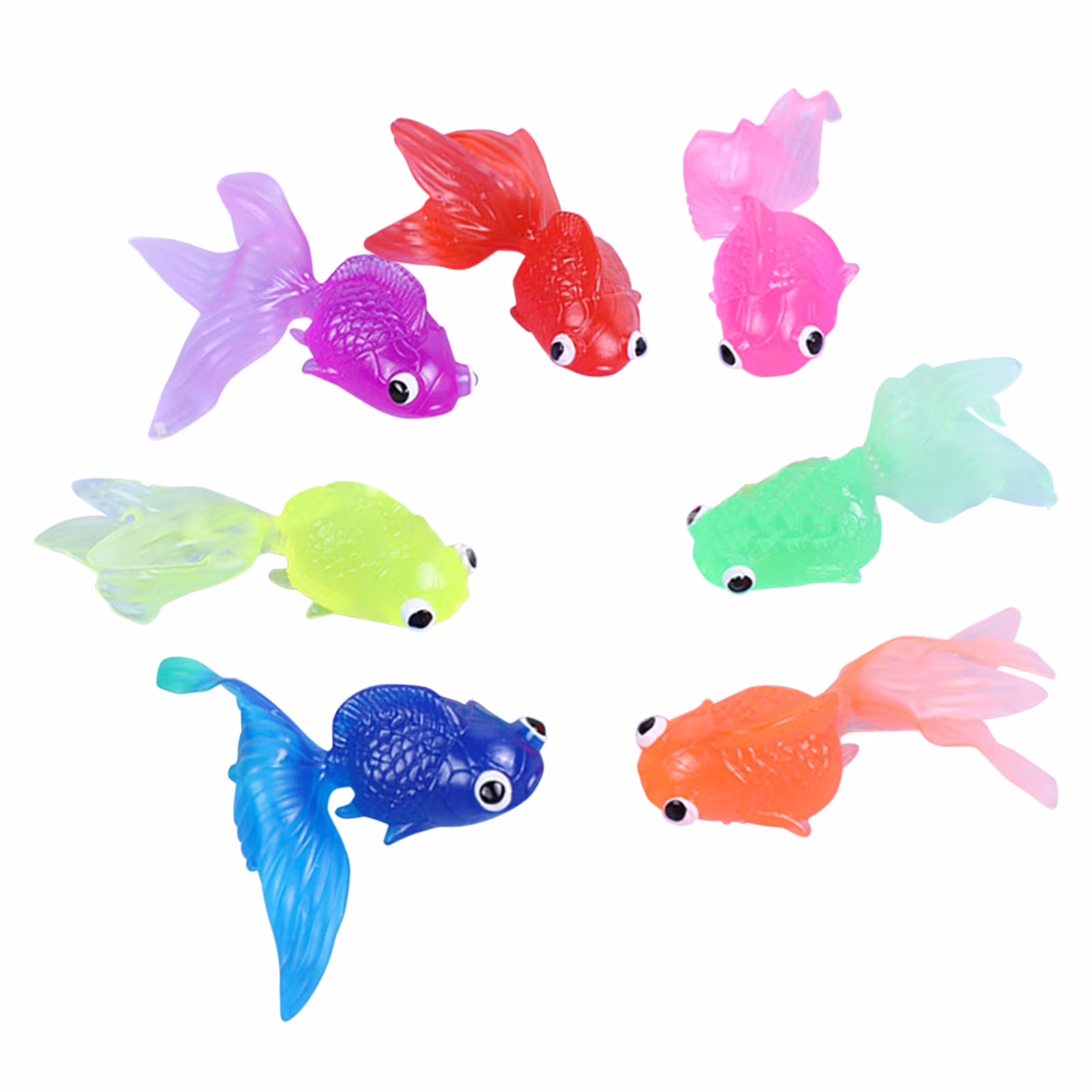 dajkiuy 7 Pcs Fake Floating Fishes Plastic Fake Goldfish Artificial Aquarium Fishes Colorful Realistic Artificial Moving Fish Ornament Decorations Bath Toys for Kids