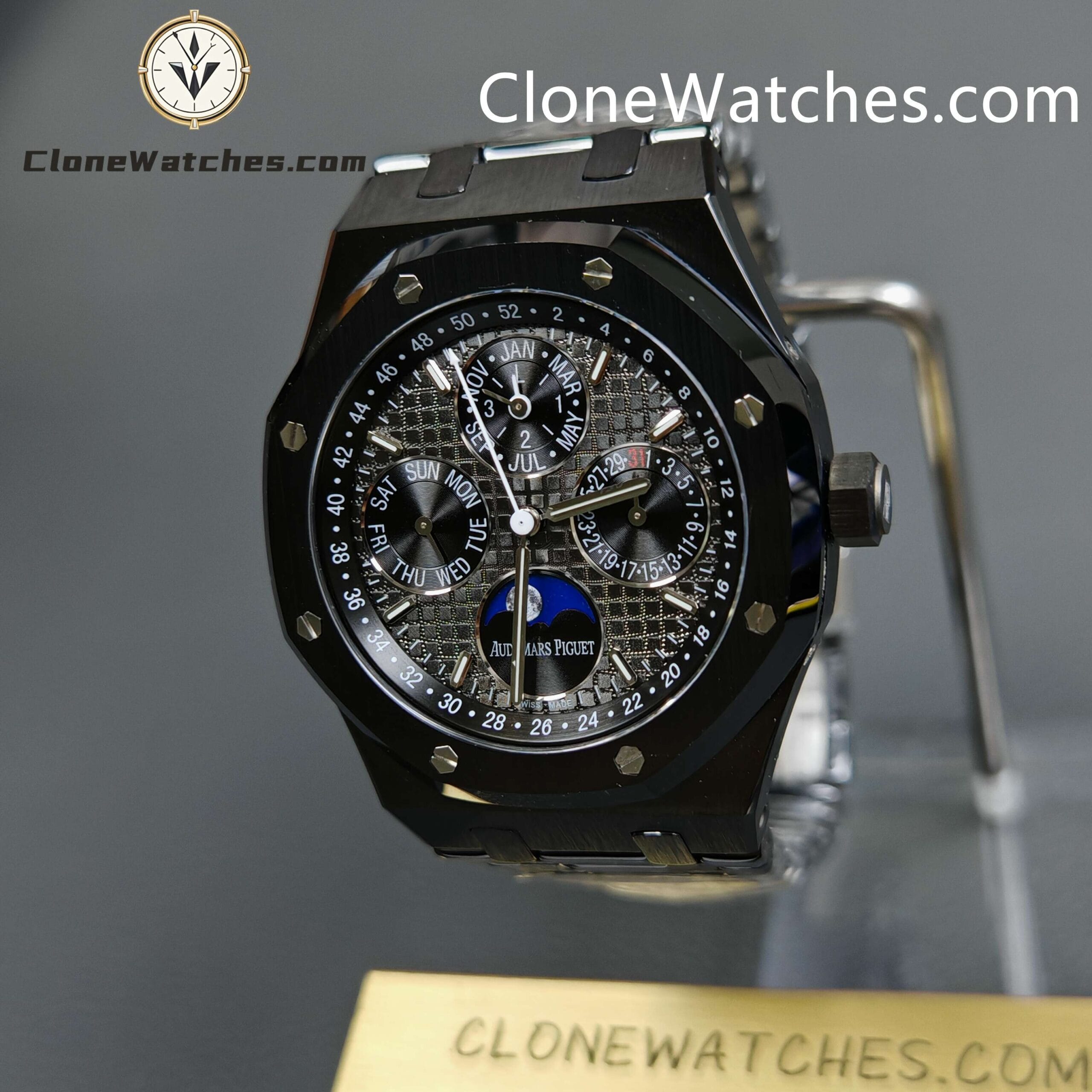 Audemars Piguet Super Clone Watches 1:1 Black Ceramic 26579 True Moon Phase