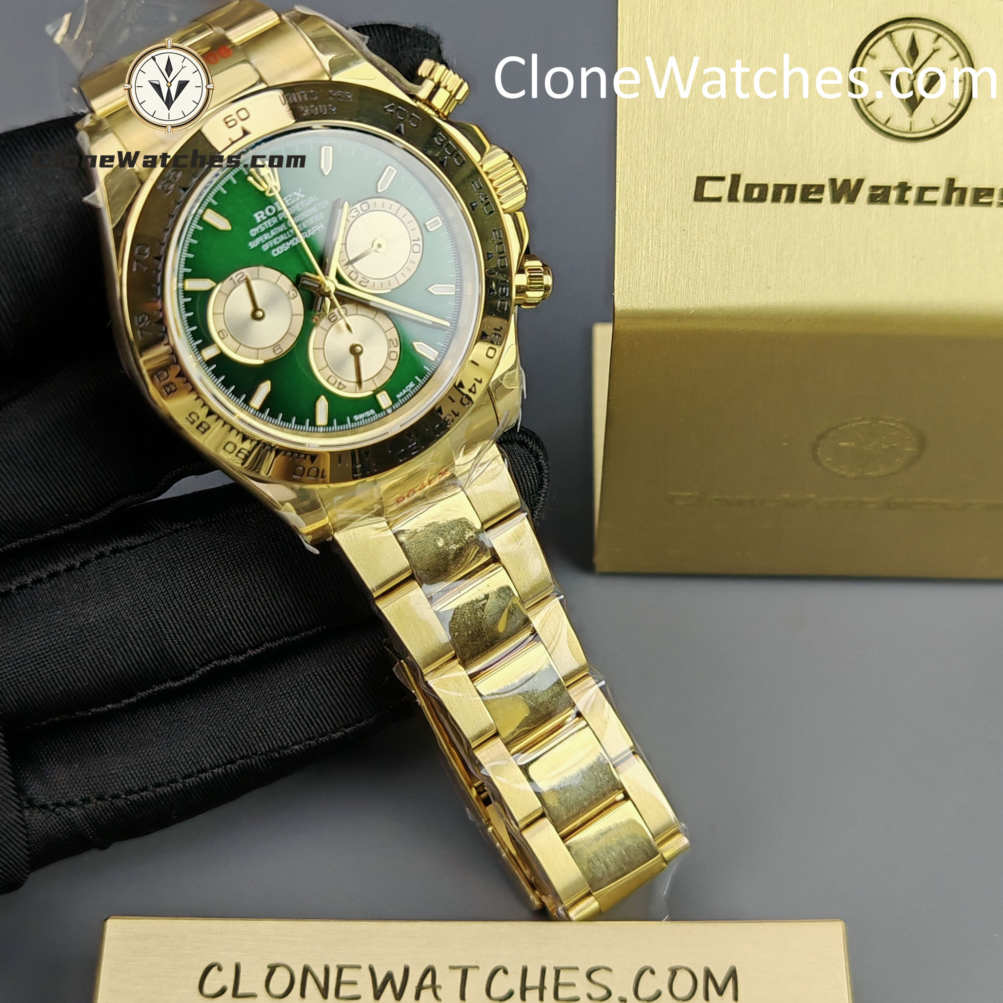 Rolex Super Clone Watches 1:1 Daytona 18K Yellow Gold Plating M126508-0008 4131 Movement