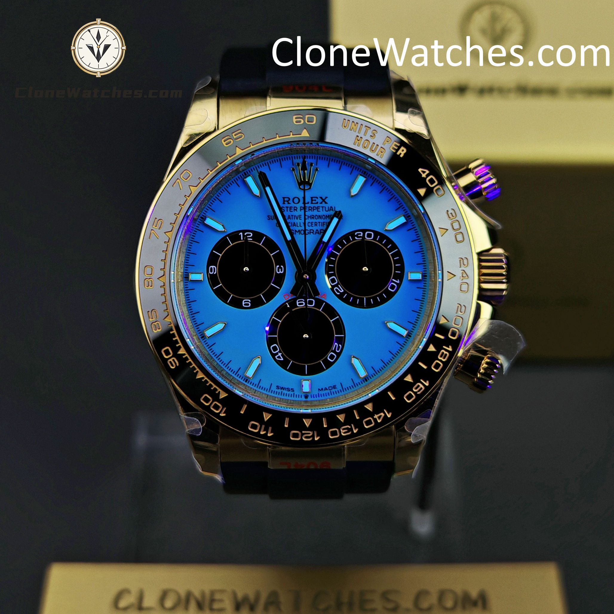 Rolex Super Clone Watches 1:1 Daytona 18K Yellow Gold Plating M126518LN-0014 4131 Movement