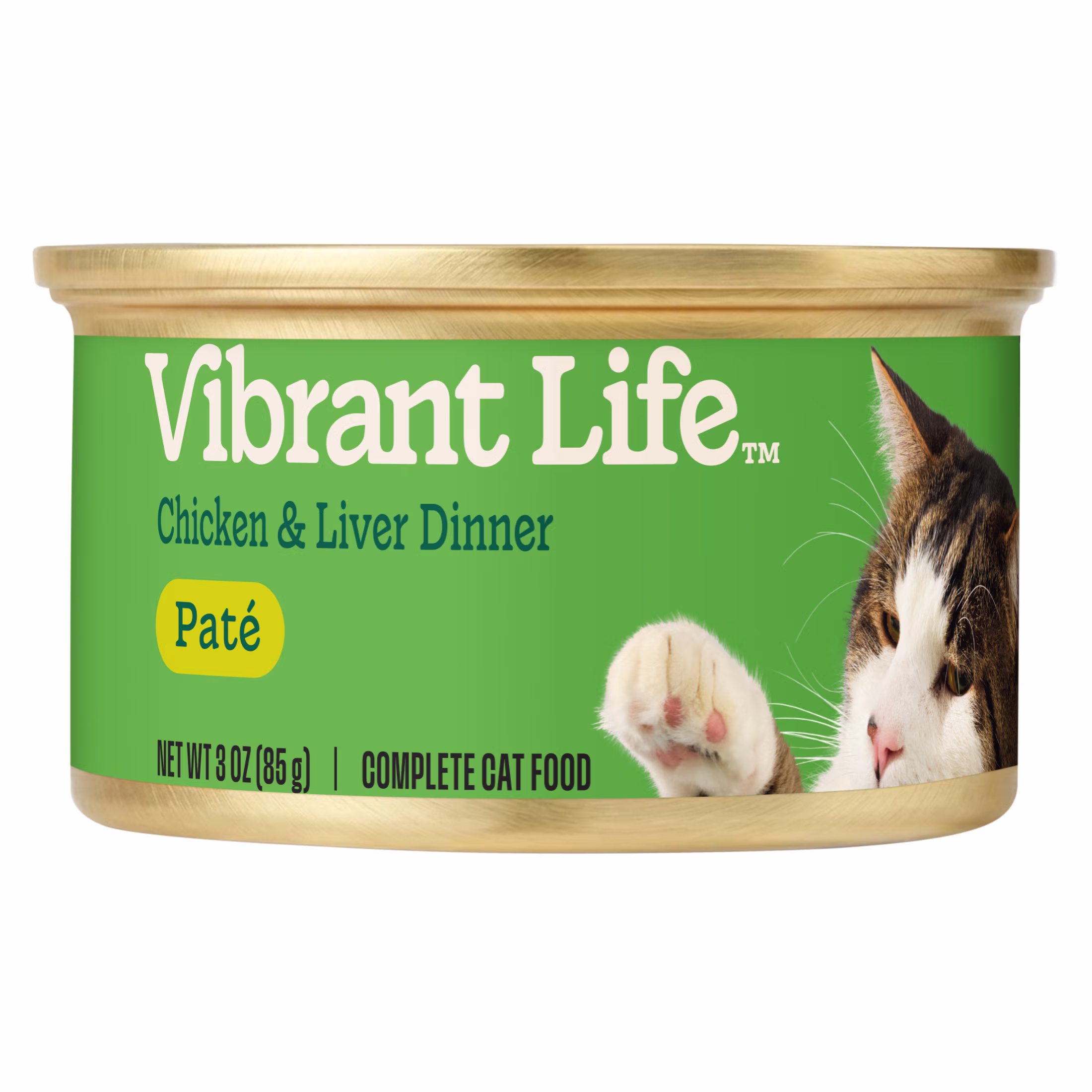 Vibrant Life Chicken & Liver Dinner Classic Pate Wet Cat Food, Grain-Free, 3 oz Can