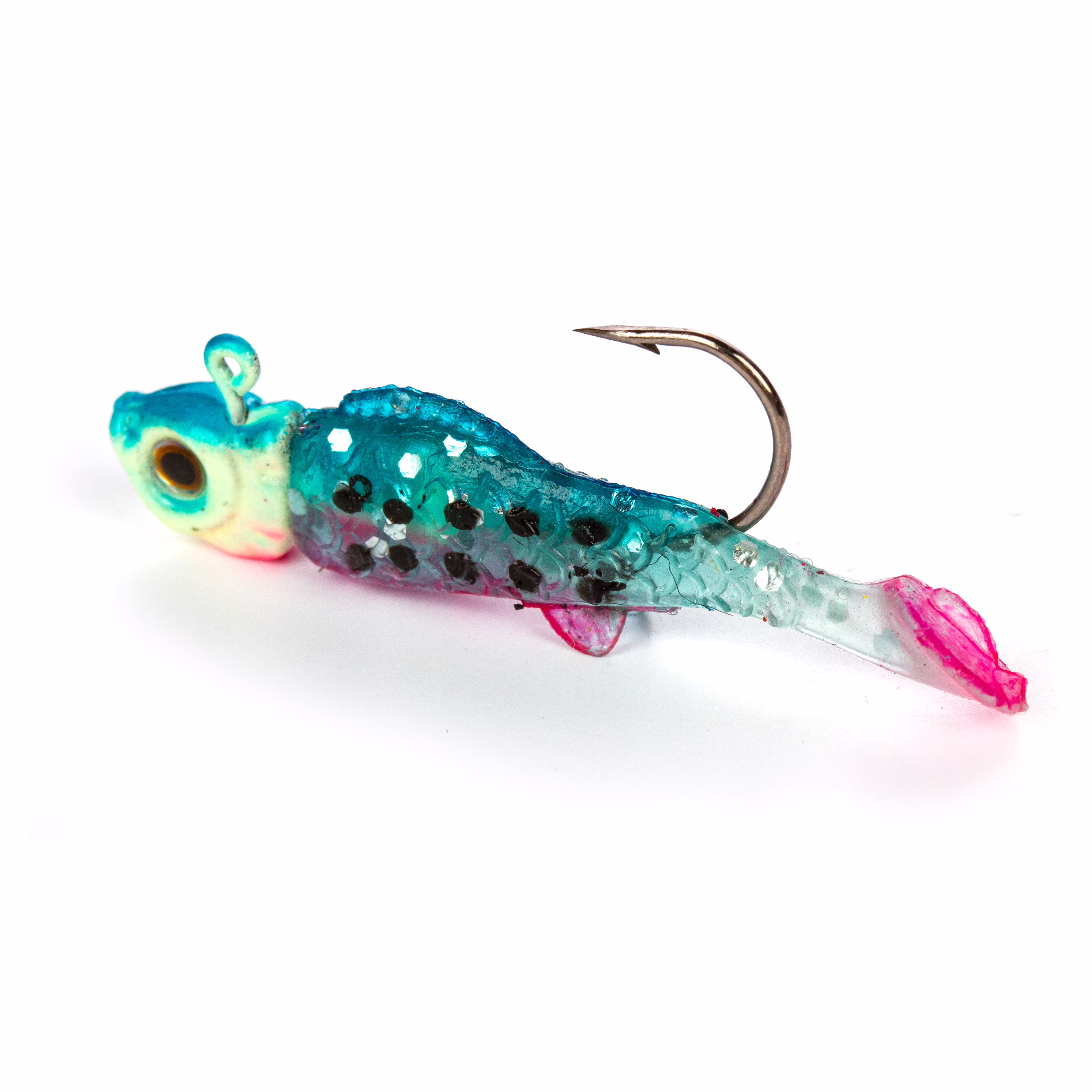 (2 pack) Ozark Trail 1/8 oz Freshwater Rigged Panfish Minnow Fishing Lure, Blue & Pink, 2-Pack