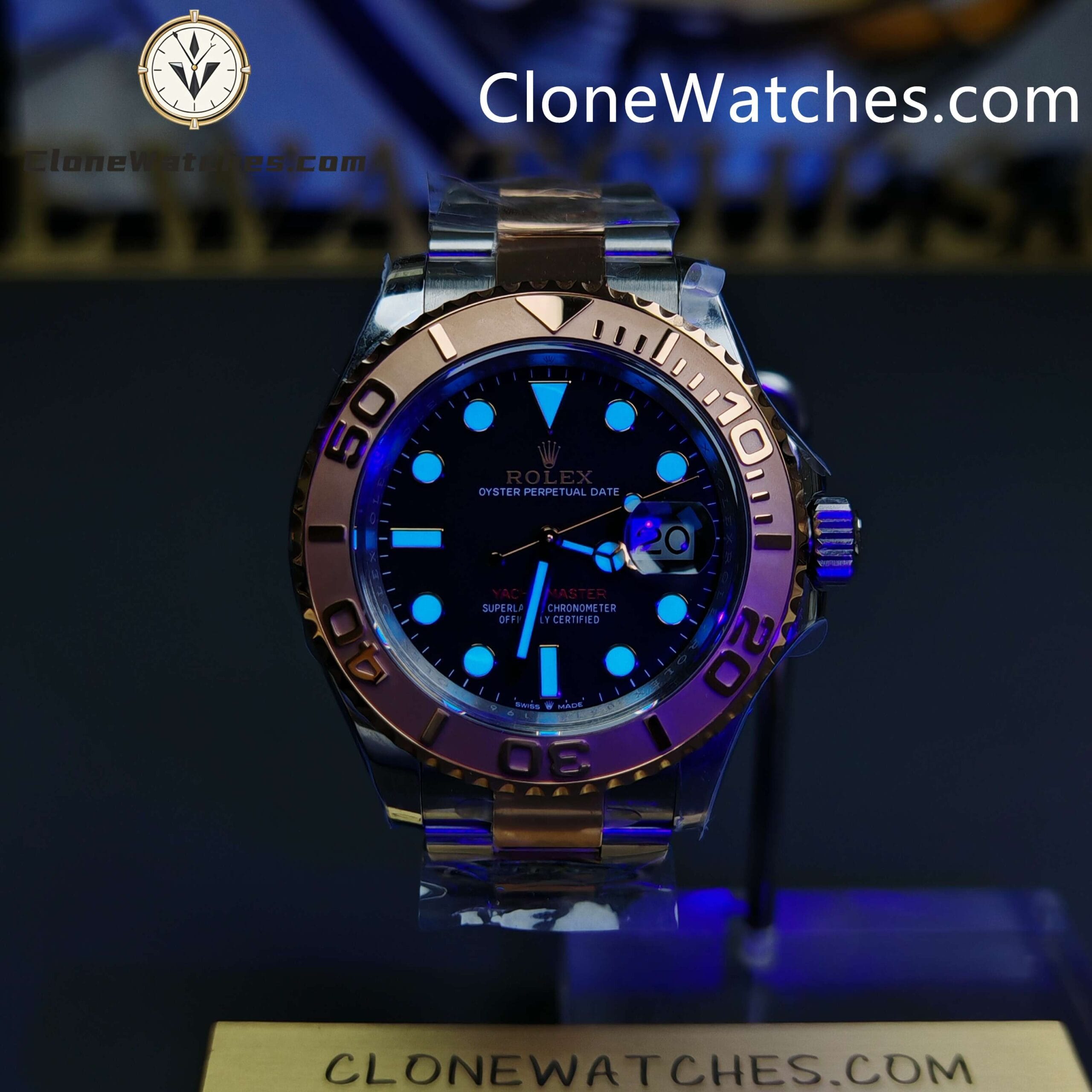 Rolex Super Clone Watches 1:1 Yacht Master Rose Gold Black Dial M126621-0002 3235 Movement