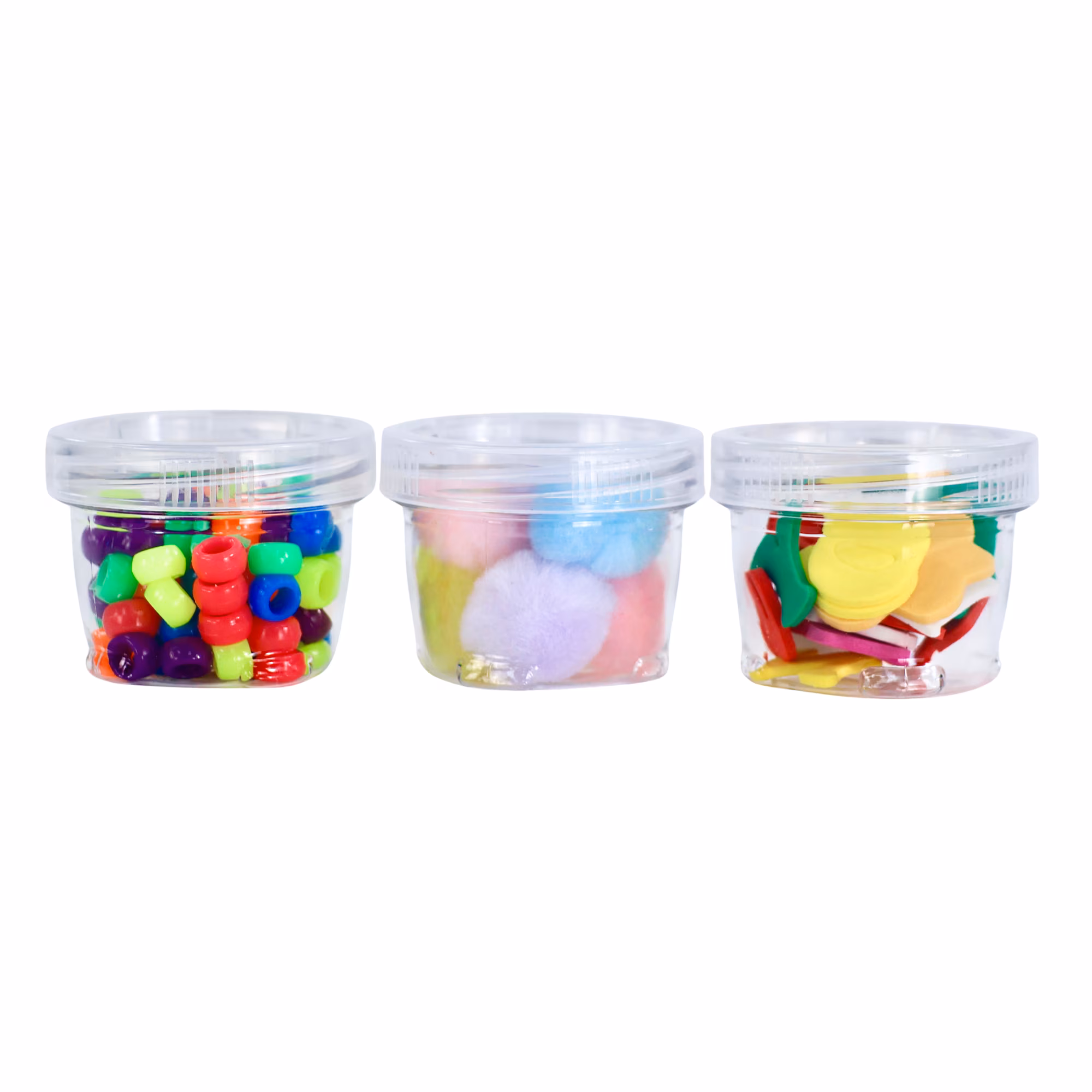 Everything Mary Round Stackable Crafting Containers, 3 Piece Plastic Clear Set