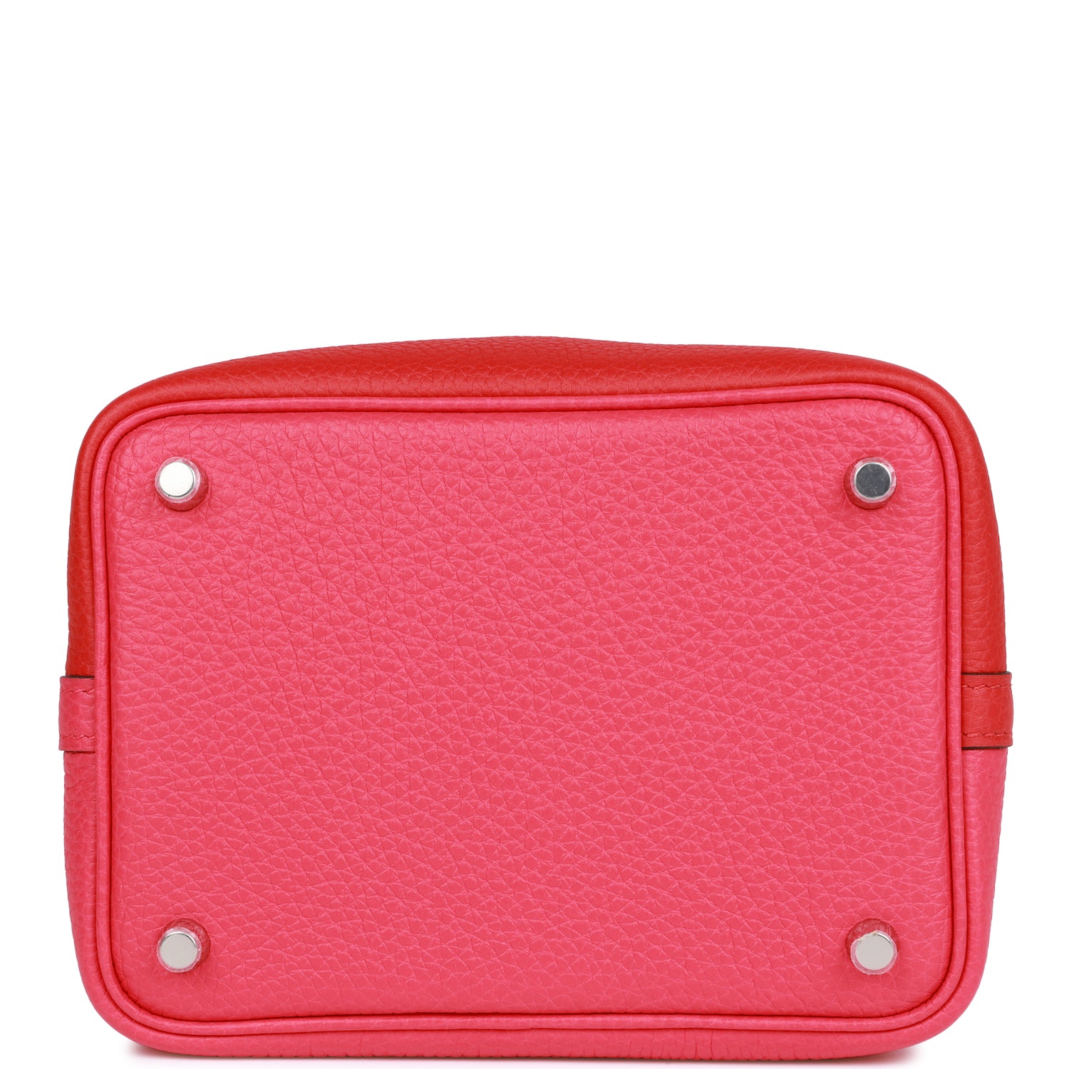 Hermes Picotin Lock 18 Casaque Rouge de Coeur. Rose Extreme and Bleu Zanzibar Clemence Palladium Hardware