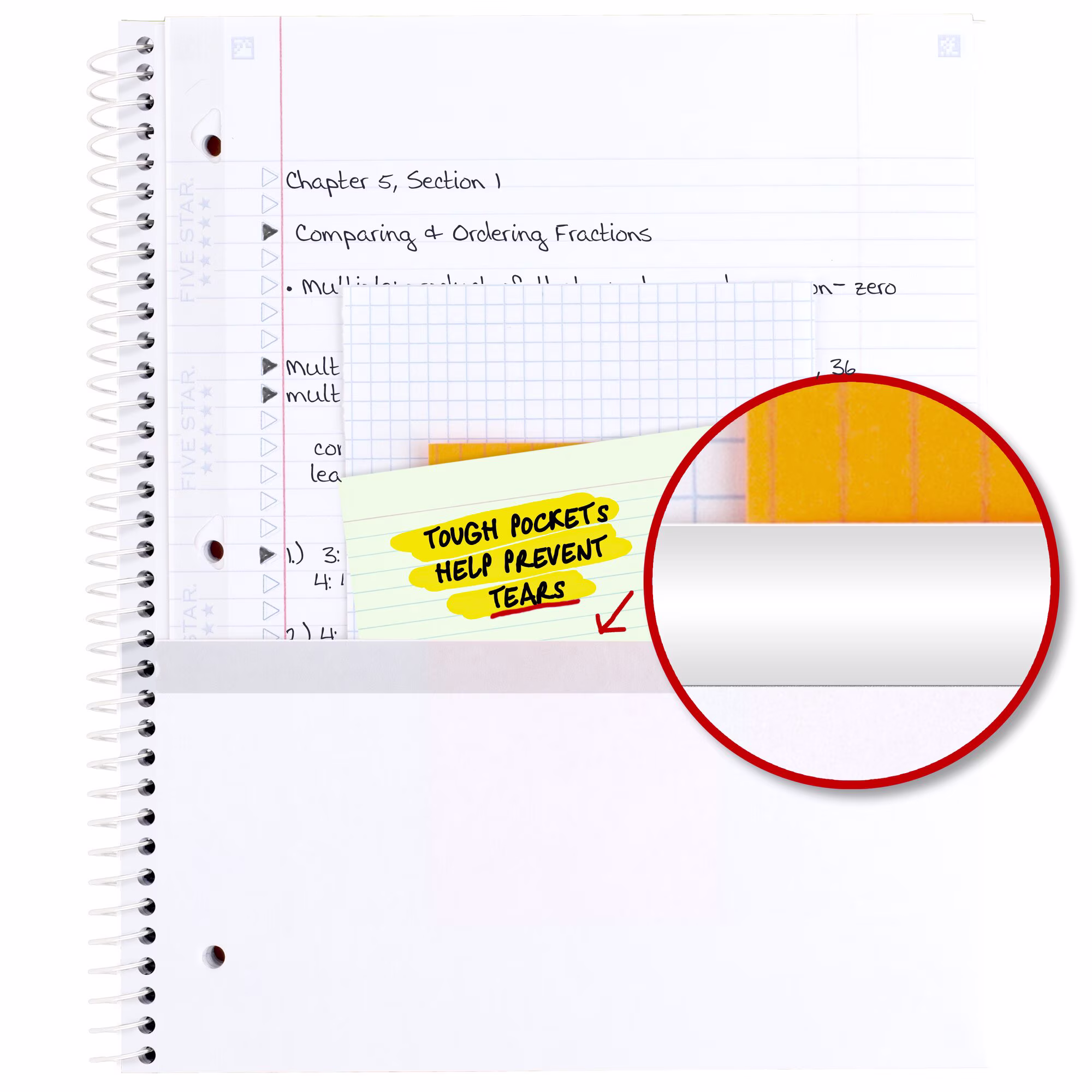 Five Star Soft Petals Spiral Notebook Plus Study App 1 Subject College Ruled 8