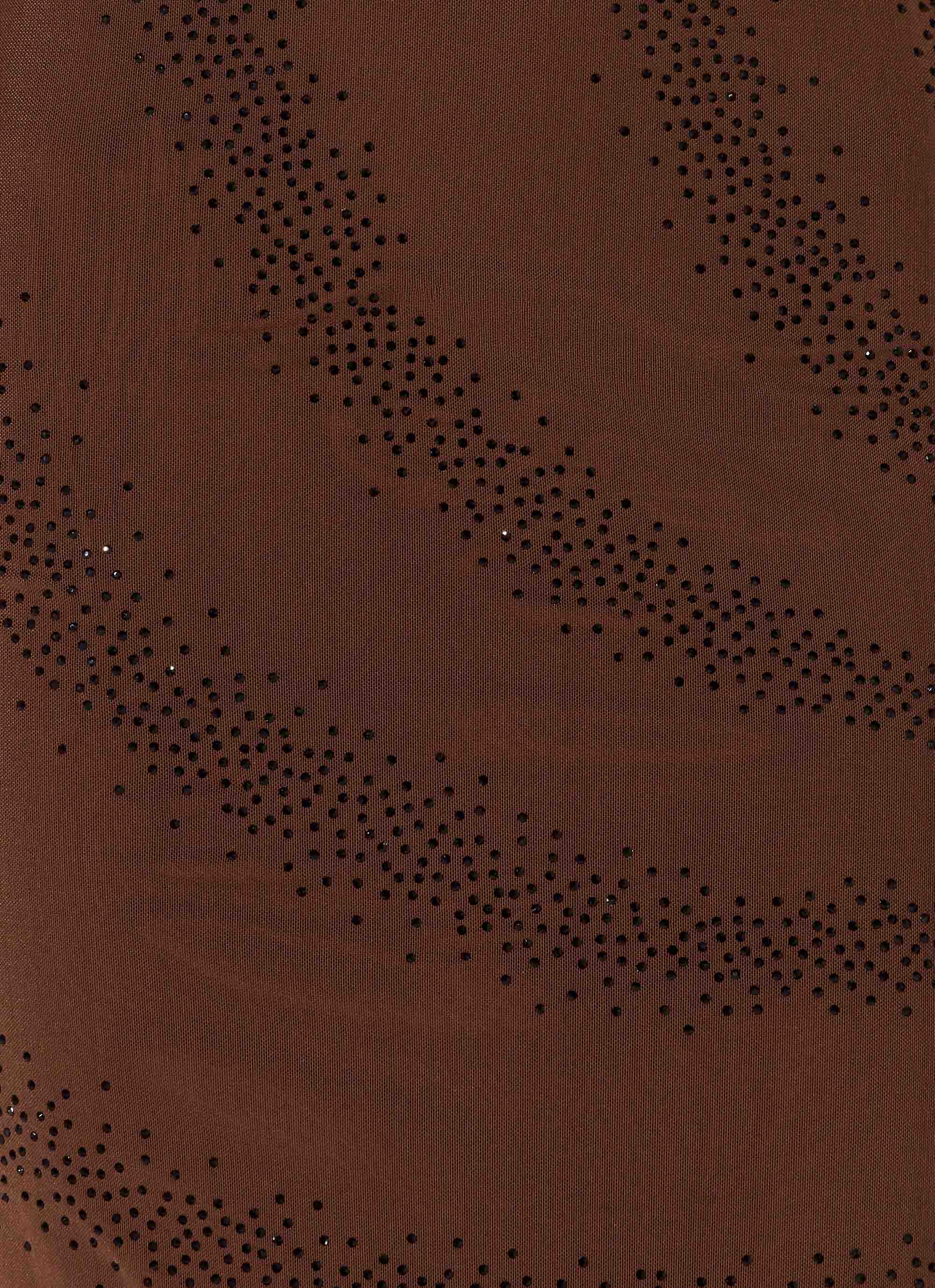Belisse Beaded Mesh Maxi Dress - Chocolate