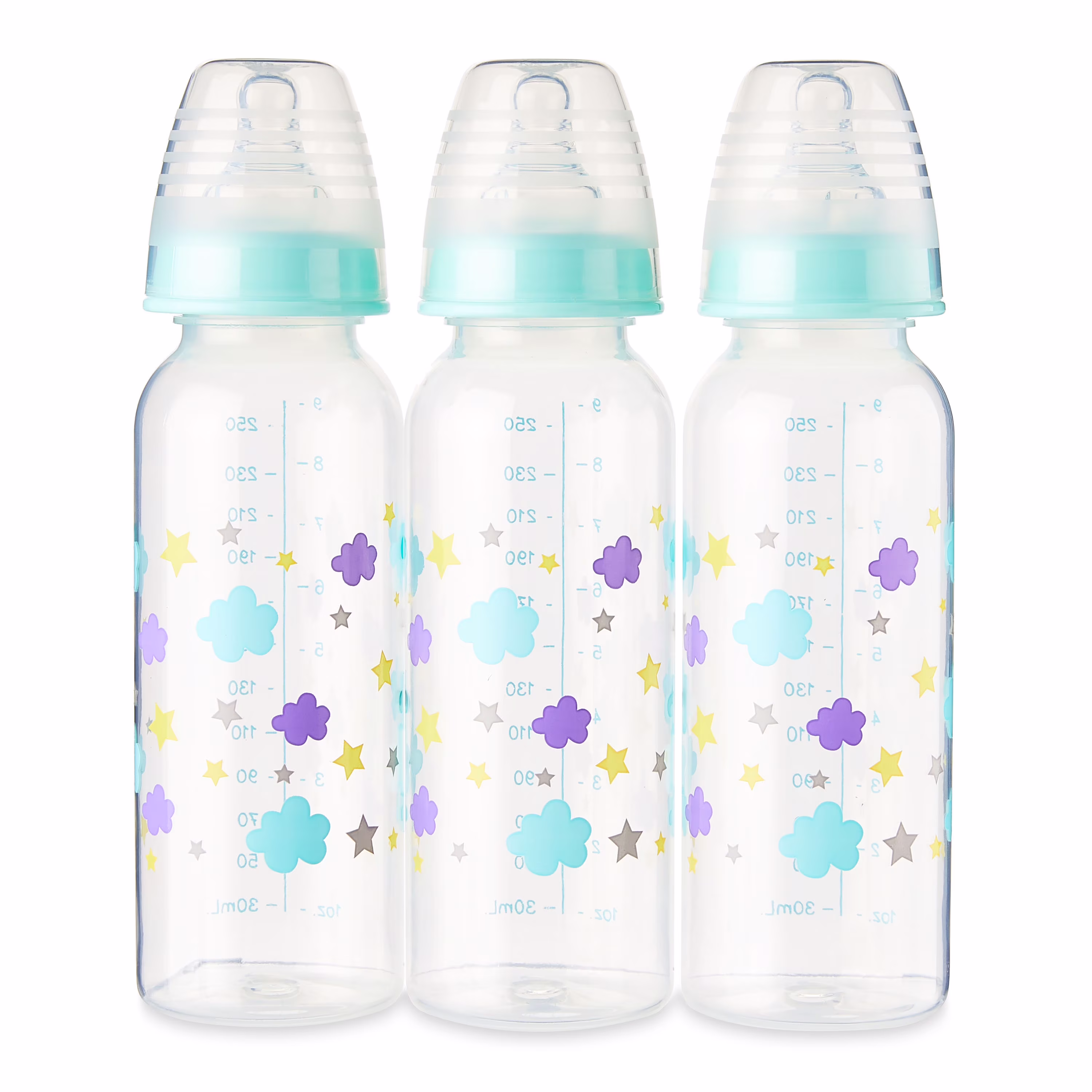 (4 pack) Parent's Choice Bottle, Newborns, Unisex, Cloud Print, 3 Pack, 9 fl oz