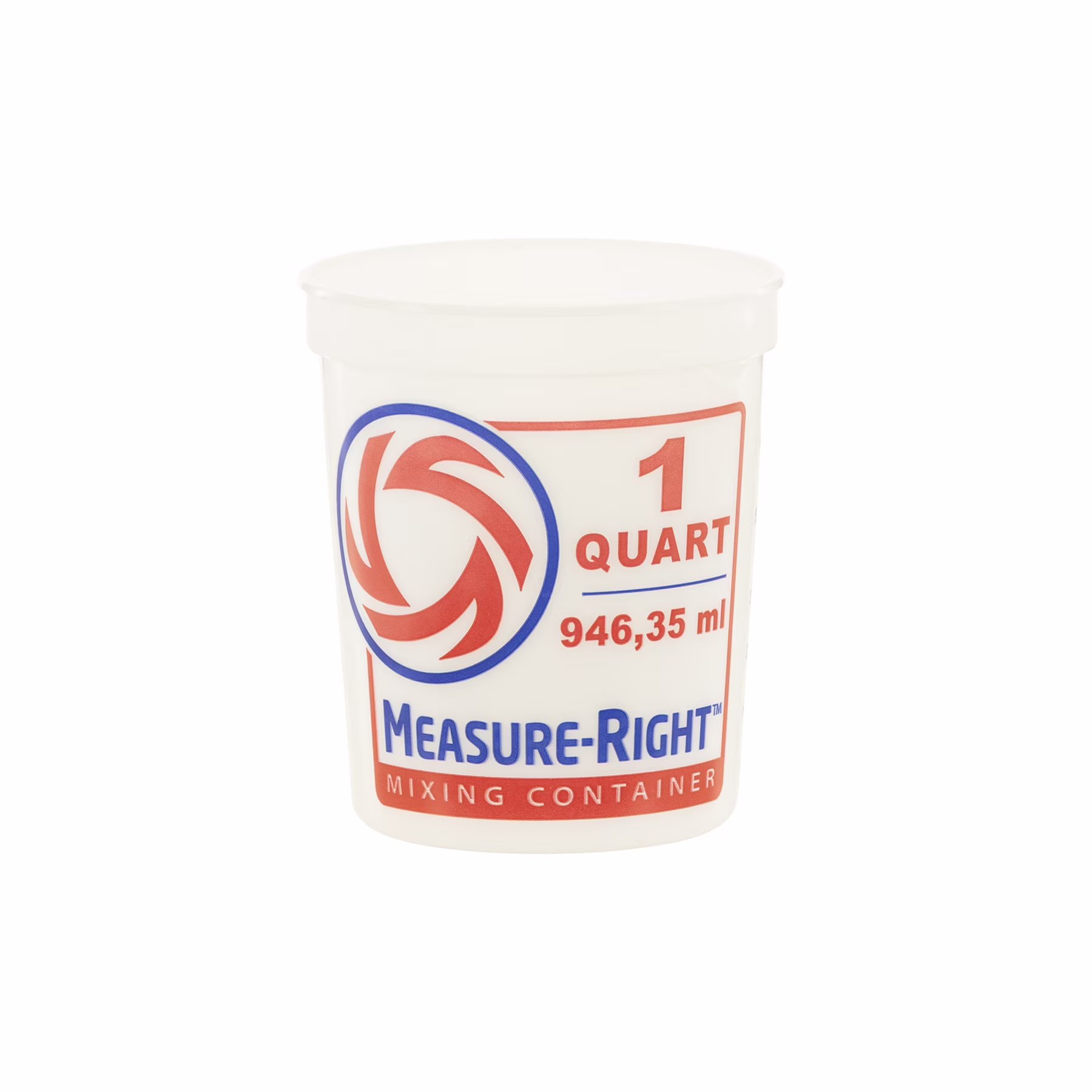 (3 pack) United Solutions 1 Quart Round Measure Right Plastic Mixing Container, Clear, 1 Each
