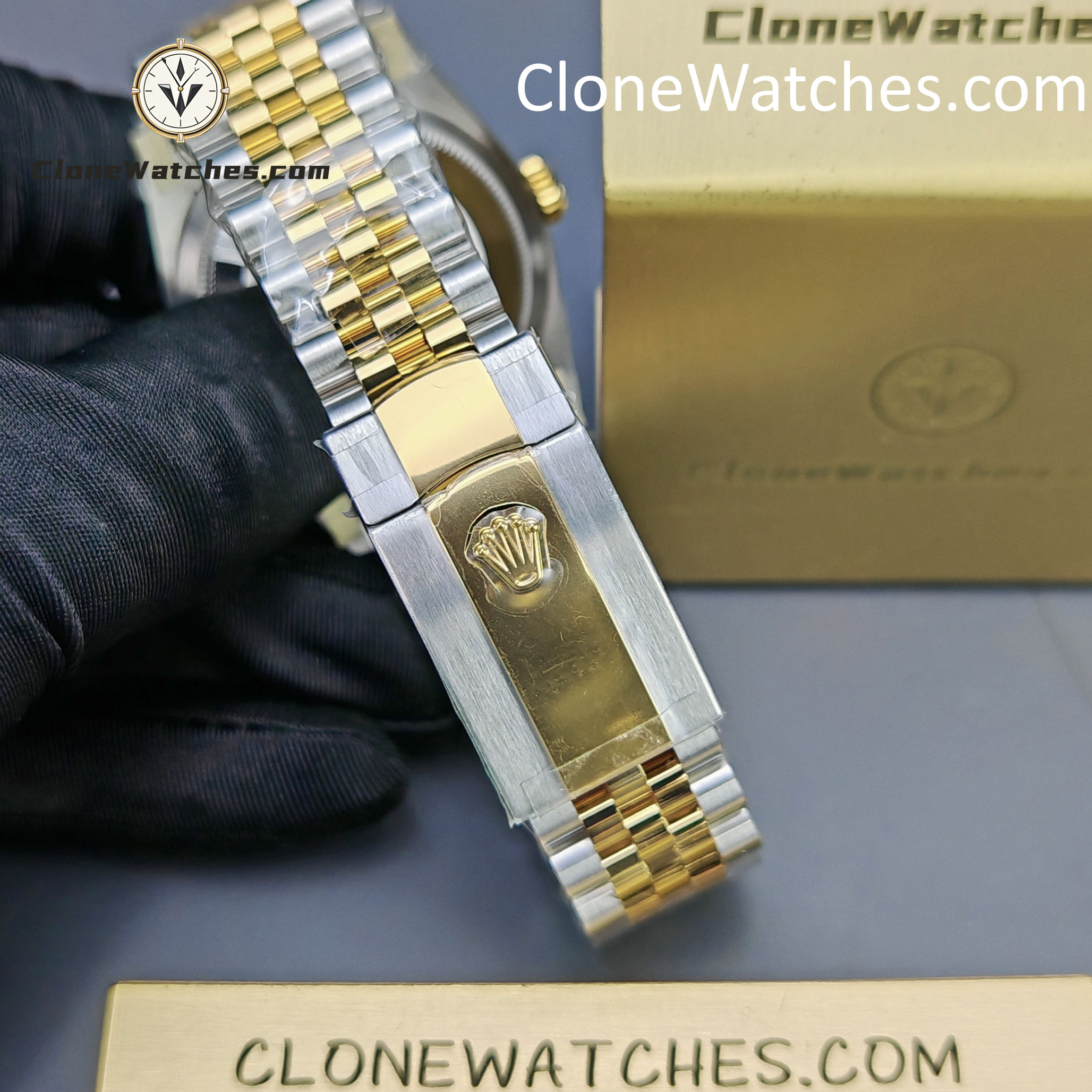 Rolex Super Clone Watches 1:1 DateJust Gold Diamond Dial m126233-0017 Jubilee 36MM 3235 Movement