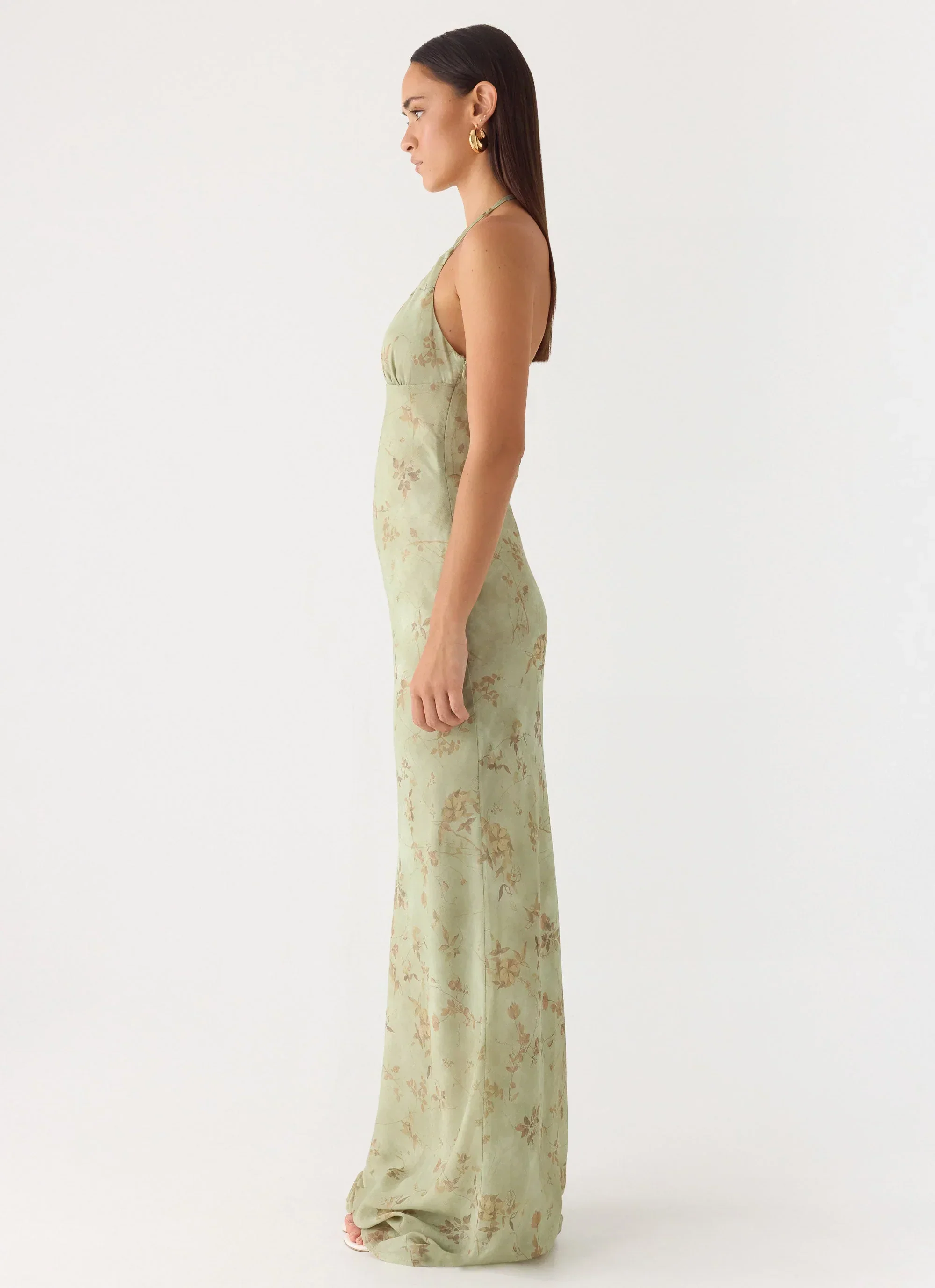 Ultra Quiet Halter Maxi Dress - Wispy Fern