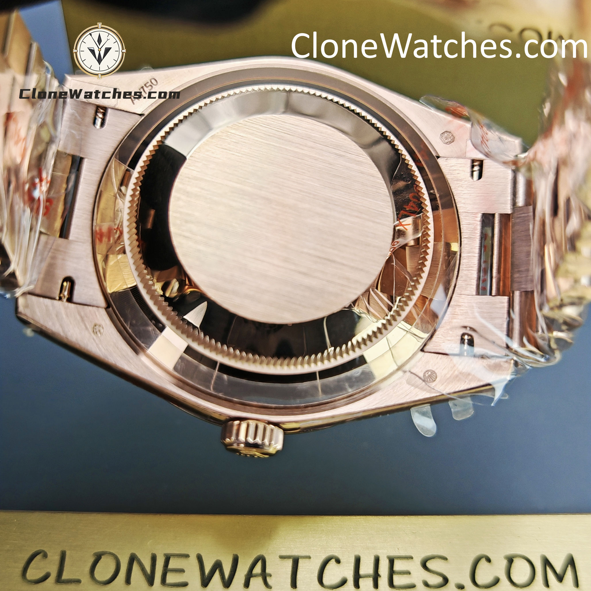 Rolex Super Clone Watches 1:1 Day Date 18K Rose Gold Black Diamond Dial 40mm m228235-0045 3255 Movement