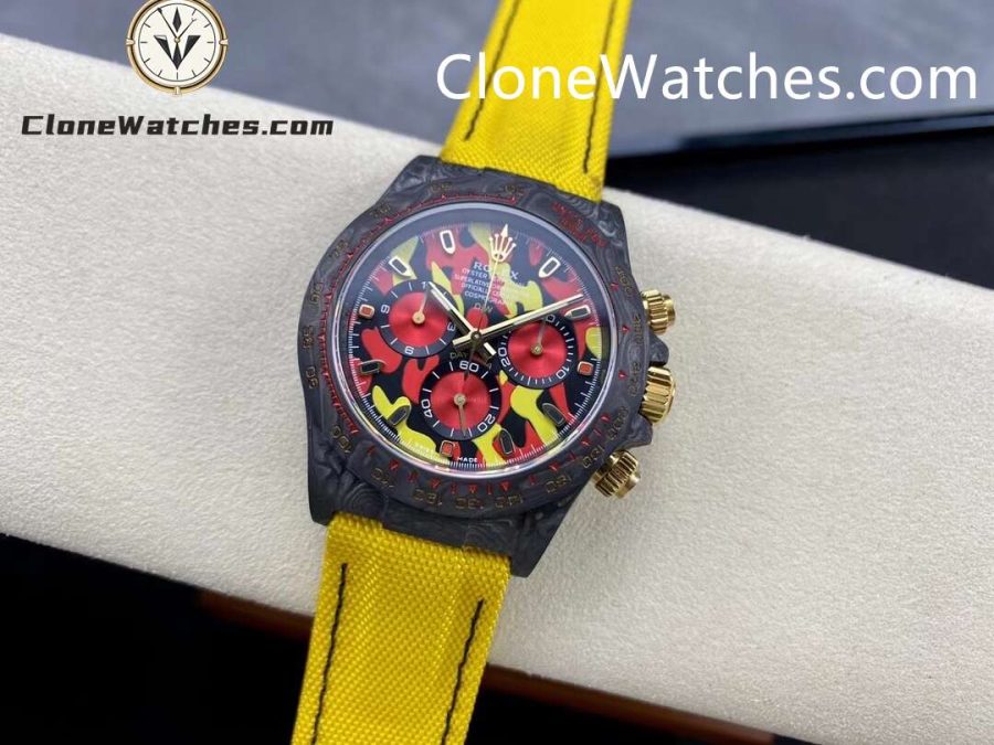 Modified Super Clone Watches 1:1 DiW Rolex Daytona NTPT Carbon “MILITARY YELLOW”