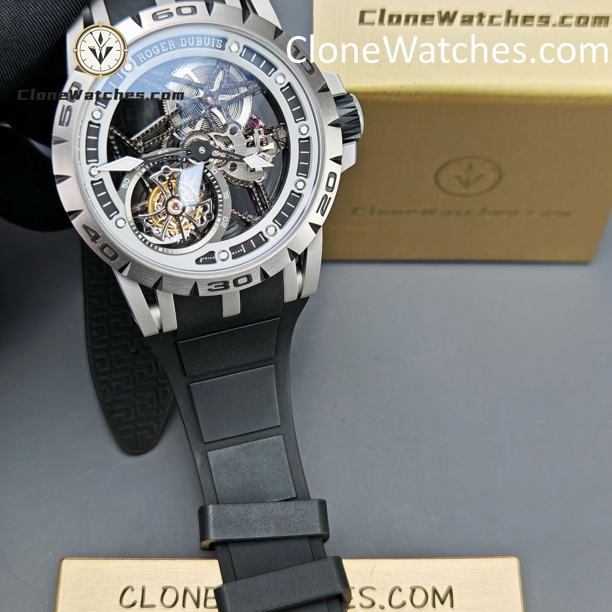 Roger Dubuis Super Clone Watches 1:1 Excalibur Skeleton Dial RDDBEX0479 45MM