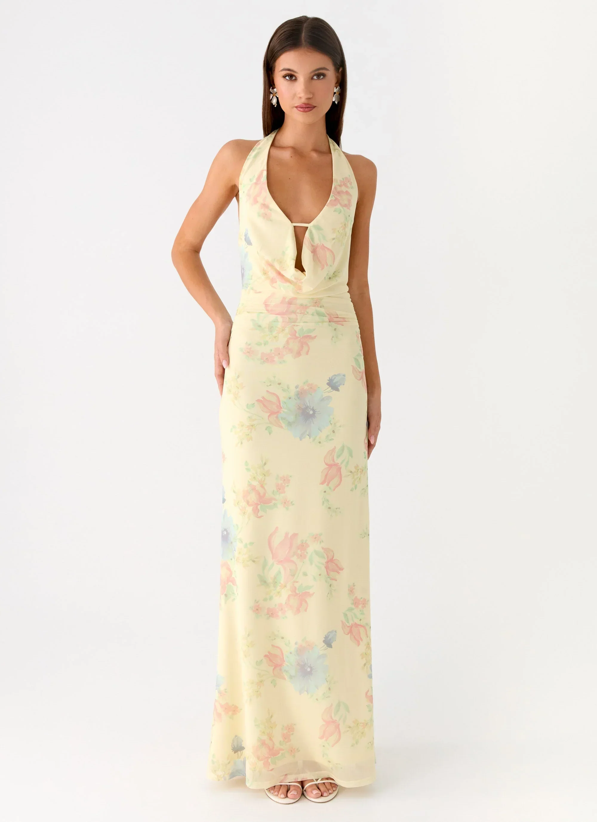 Tedder Halter Maxi Dress - Spring Meadow