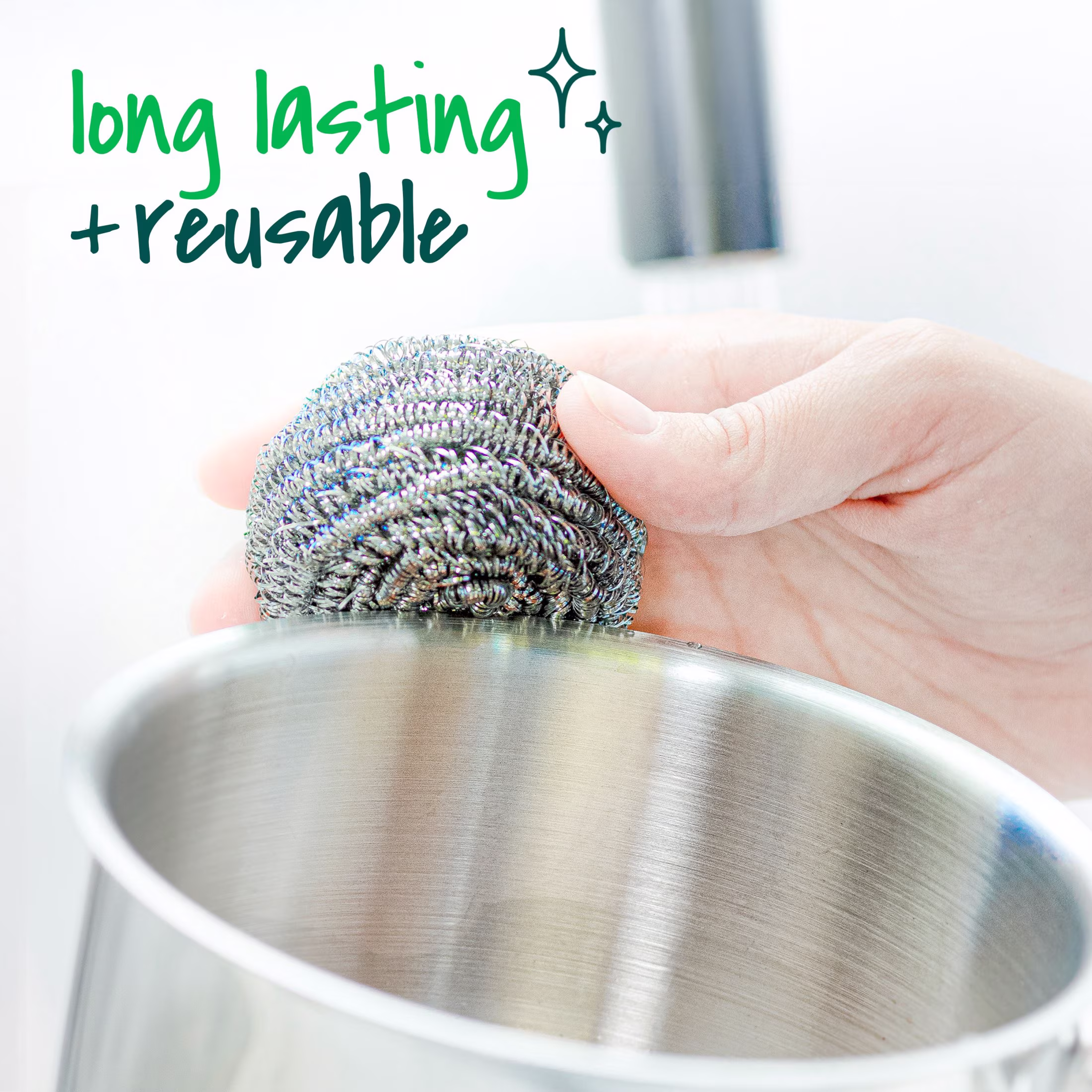Scotch-Brite Stainless Steel Scrubbers, 3 Scrubbers