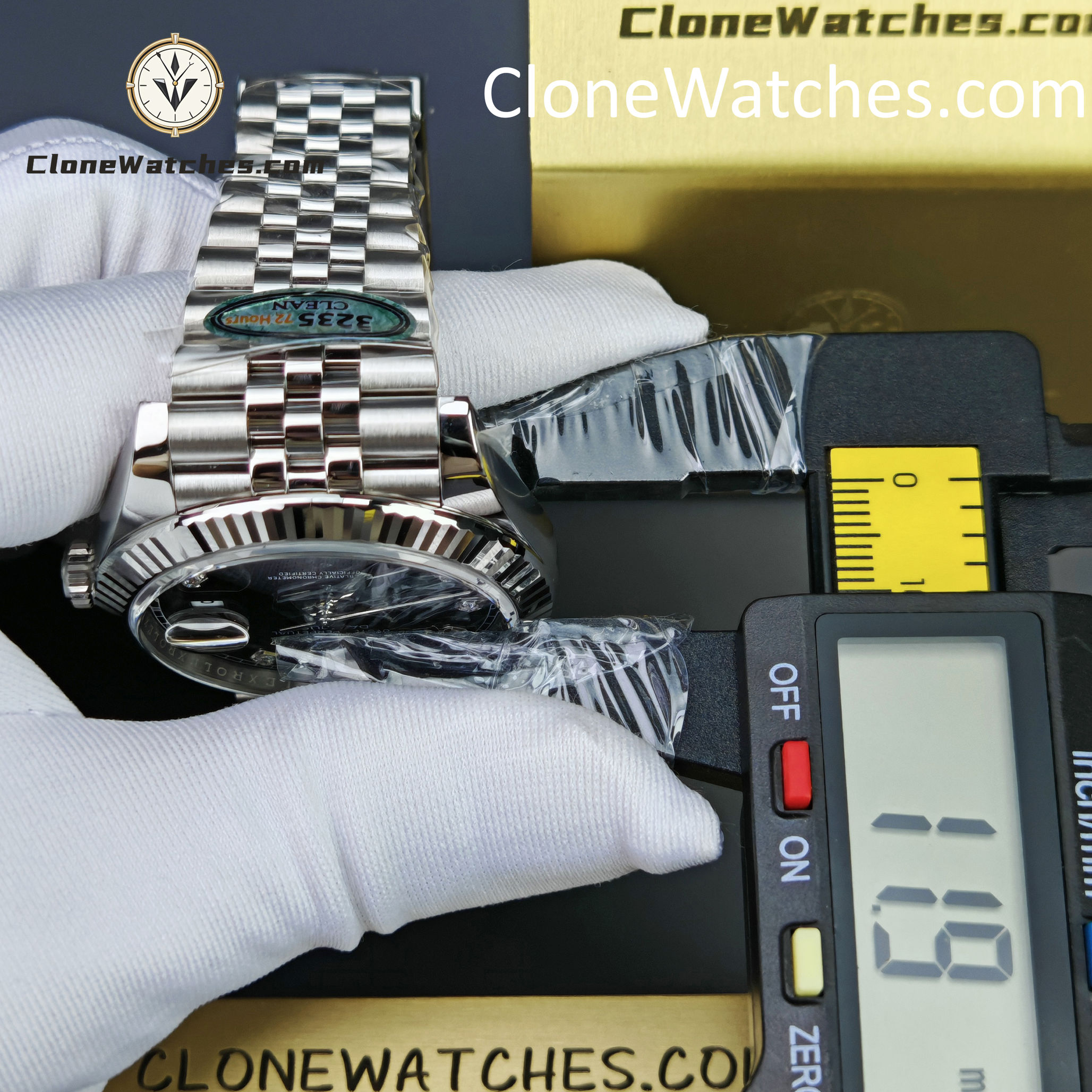 Rolex Super Clone Watches 1:1 DateJust Black Diamond Dial Jubilee 41MM m126334-0012 3235 Movement
