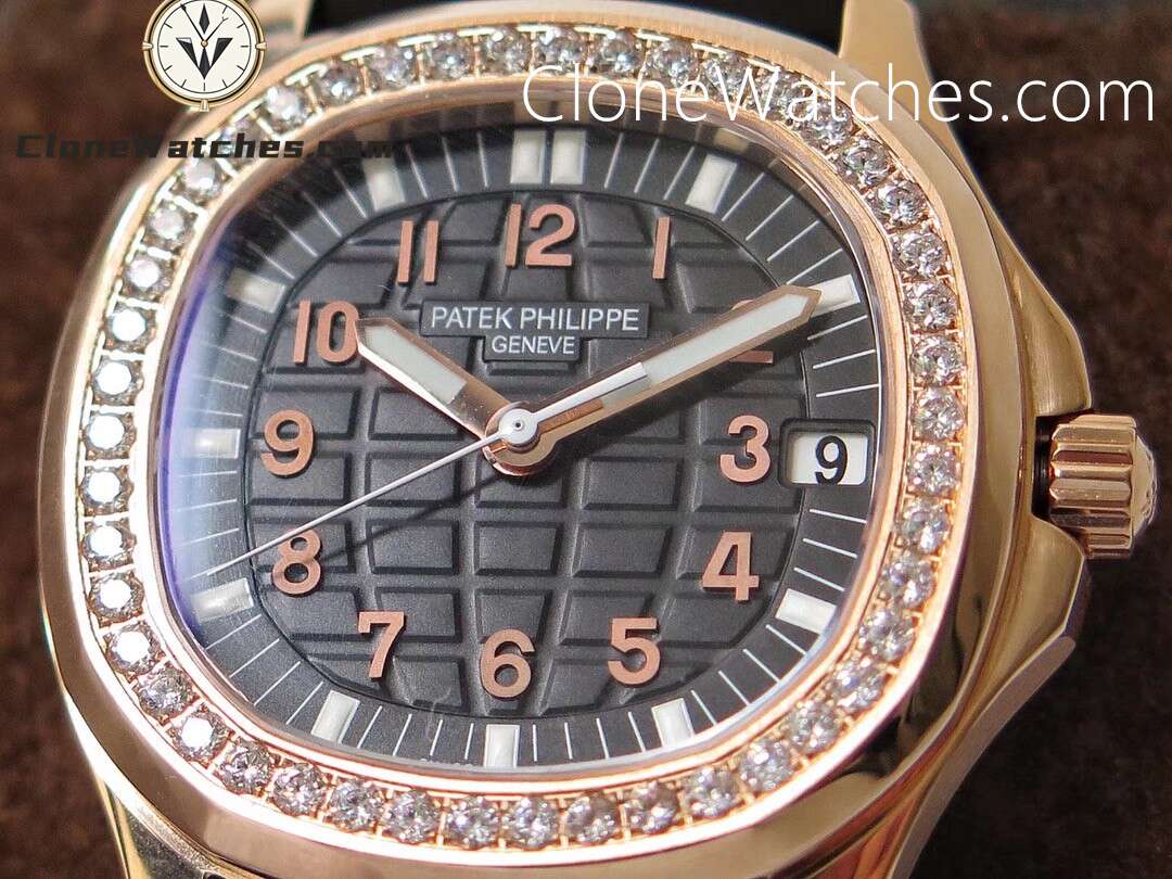 Patek Philippe Super Clone Watches 1:1 Aquanaut Luce 5068R-001 Rose Gold Diamond