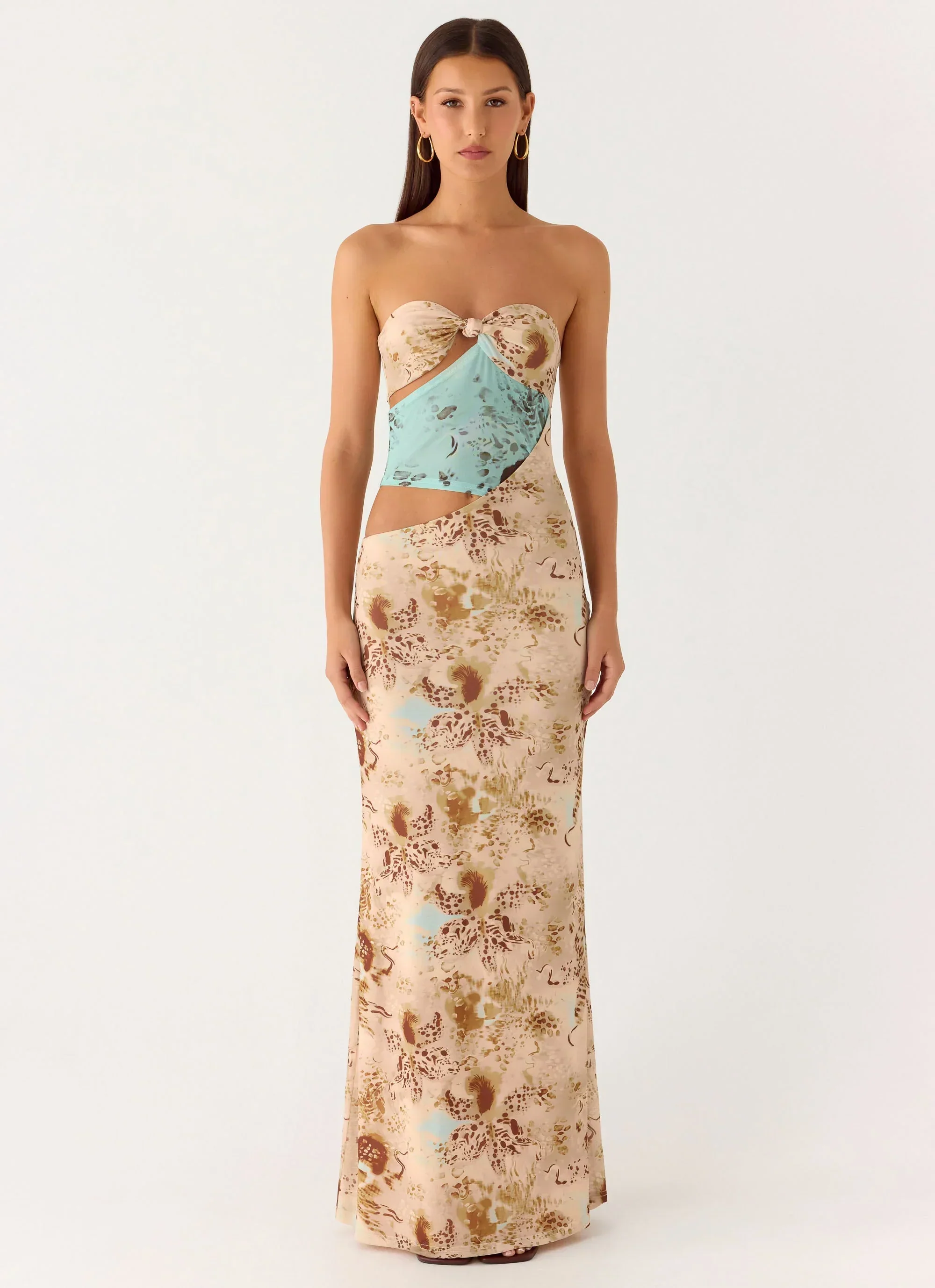 React Strapless Maxi Dress - Desert Blur