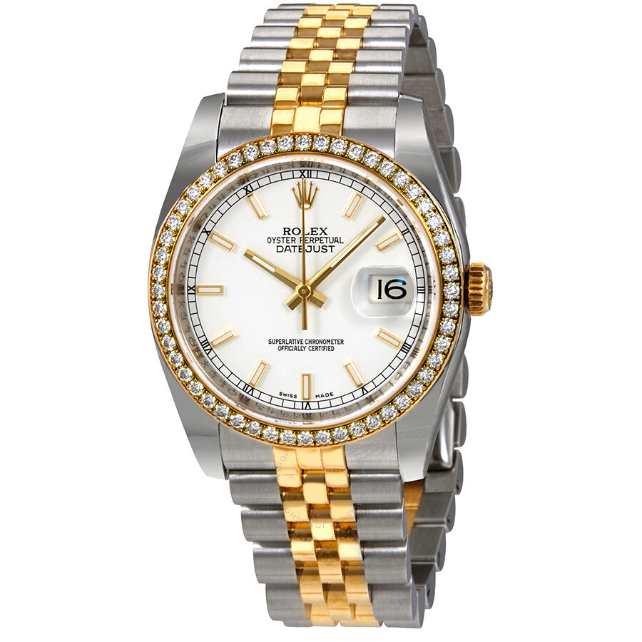 Rolex Oyster Perpetual Datejust 36 White Dial Stainless Steel and 18K Yellow Gold Jubilee Bracelet Automatic Ladies Watch 116243WSJ（Lifetime free warranty+90-days replacement service & Refund!.）