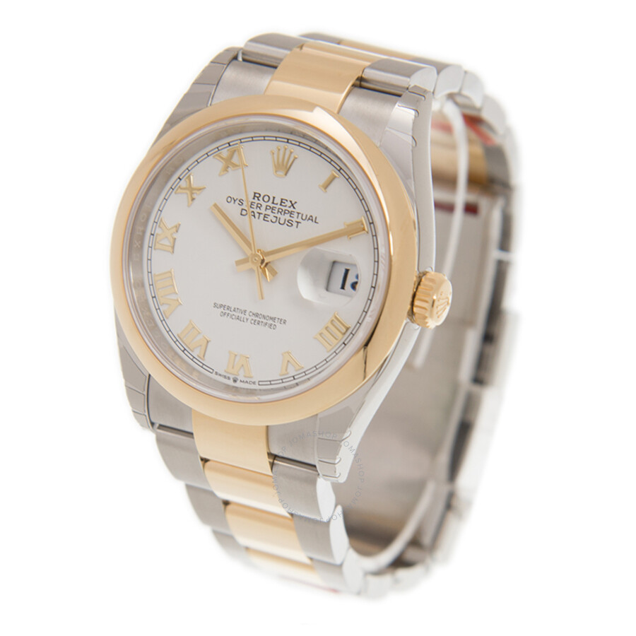 Rolex Datejust 36 White Dial Automatic Men s Steel and 18k Yellow Gold Oyster Watch 126203WRO（Lifetime free warranty+90-days replacement service & Refund!.）