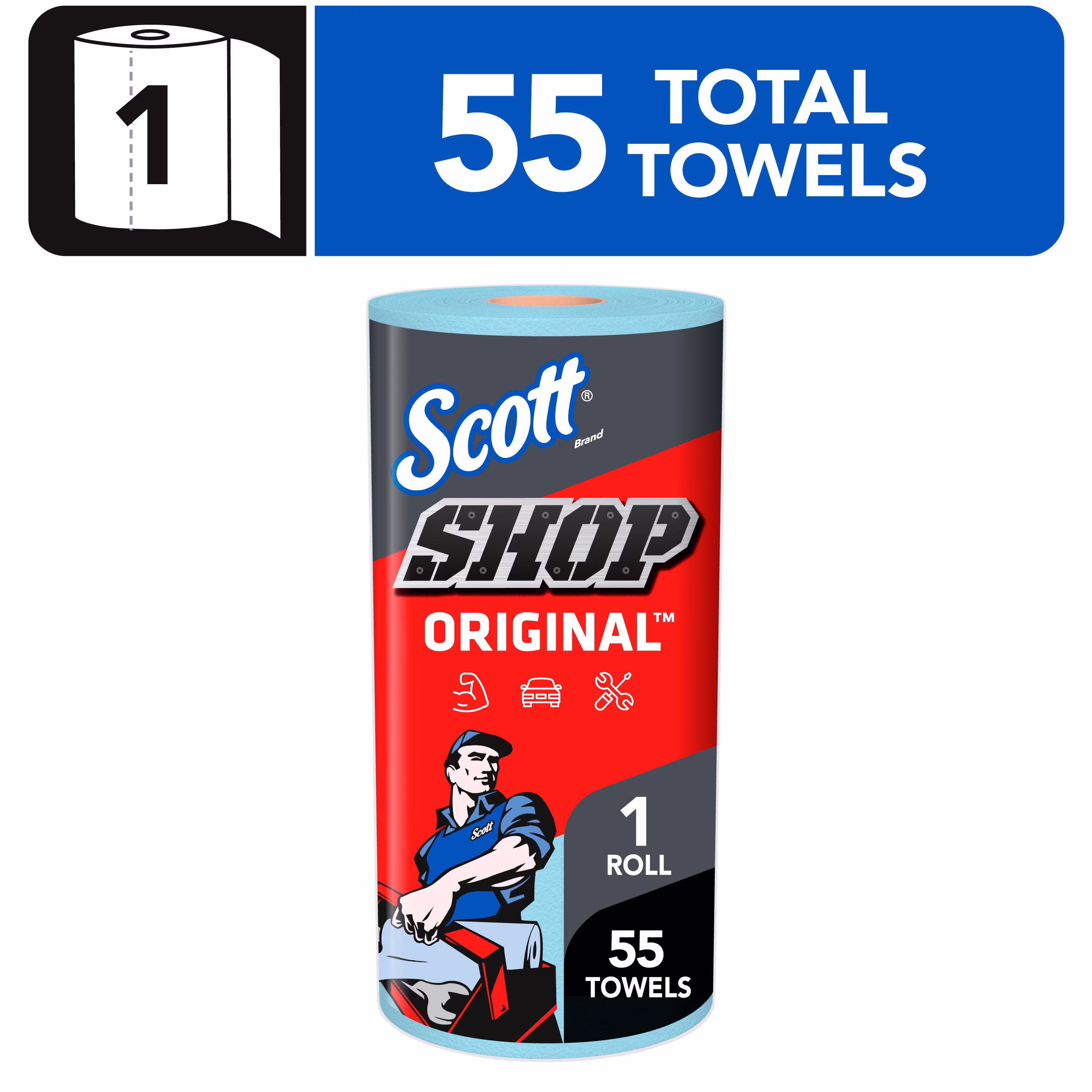 Scott® Shop Towels Original™, 55 Towels, Single Roll
