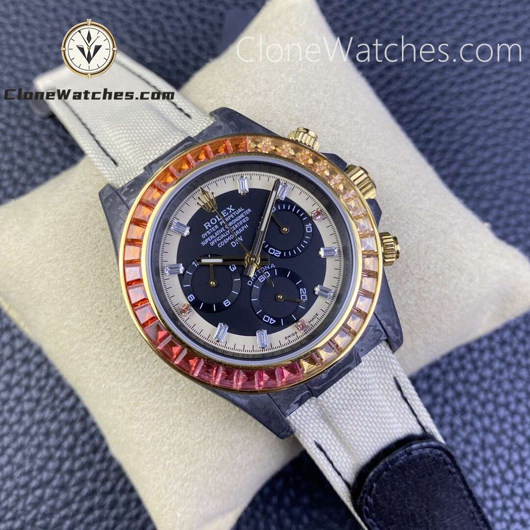 Modified Super Clone Watches 1:1 DiW Rolex Daytona Carbon Fiber RAINBOW SUNRAY