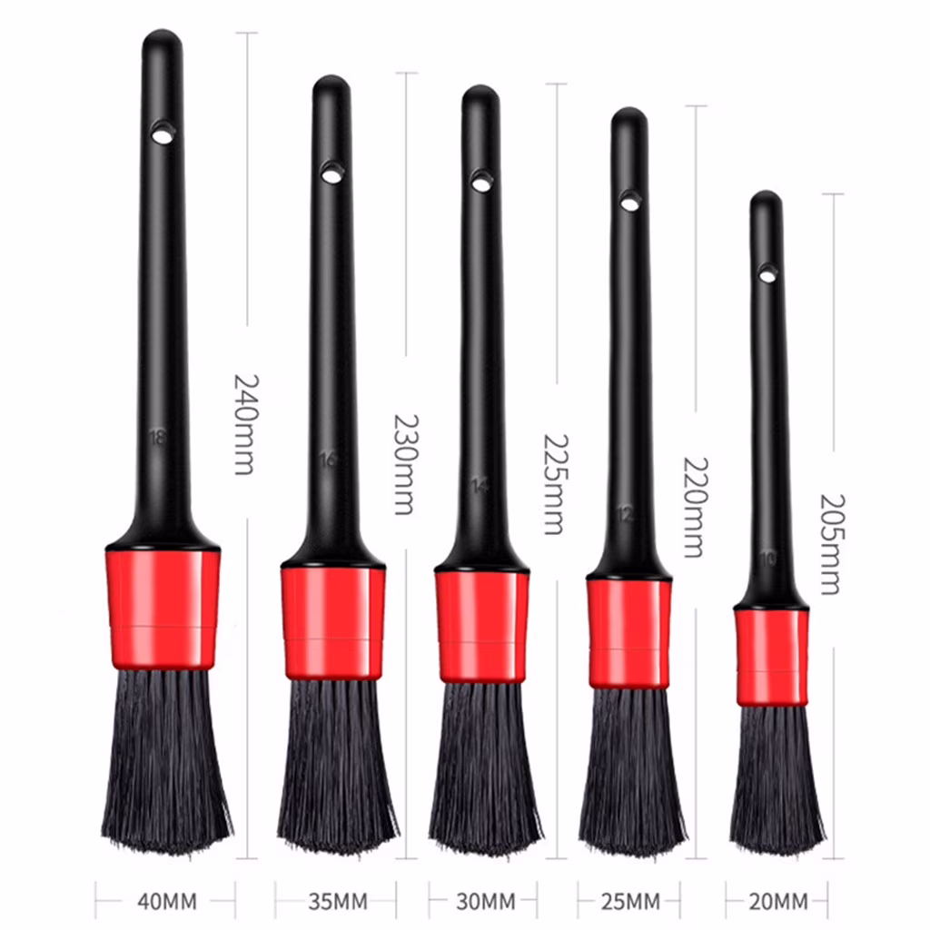ESULOMP Detailing Brush Cleaning Natural Boar Hair Brushes Car Auto Detail Tools
