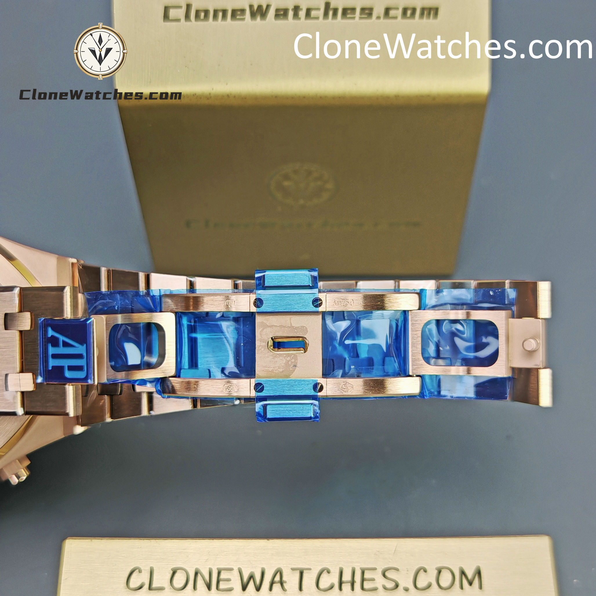 Audemars Piguet Super Clone Watches 1:1 Rose Gold Blue Dial 26240