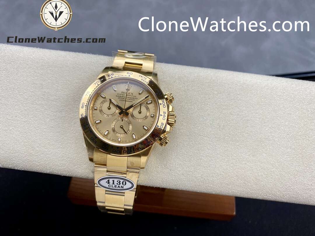 Rolex Super Clone Watches 1:1 Daytona Gold Dial M116528 – 0045 4130 Movement