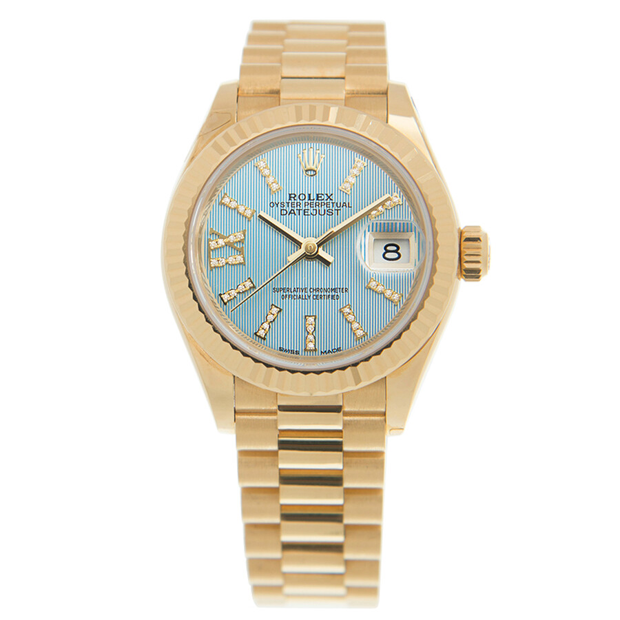 Rolex Oyster Perpetual Datejust Cornflower Blue Dial Automatic 18 Carat Yellow Gold Ladies Watch 279178CFBLSRDP（Lifetime free warranty+90-days replacement service & Refund!.）