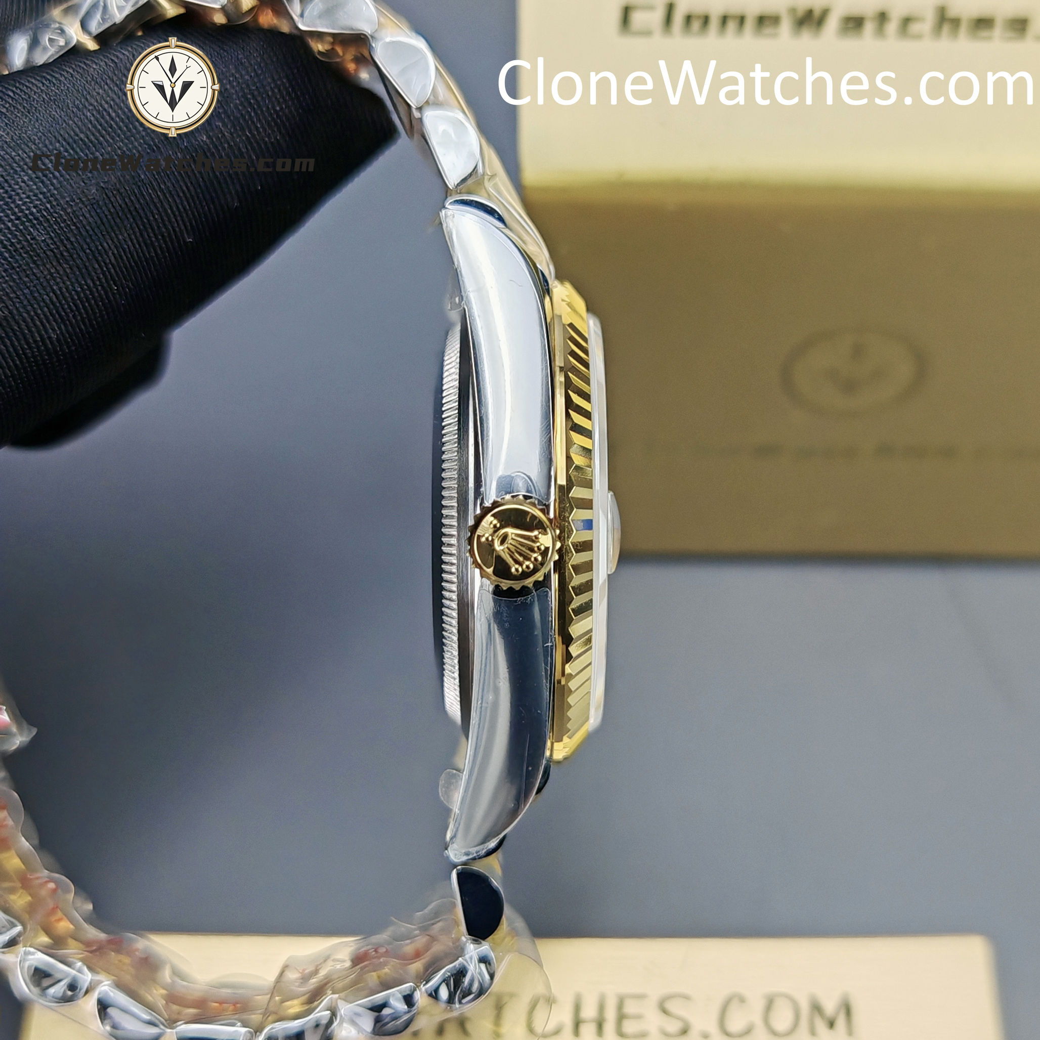 Rolex Super Clone Watches 1:1 DateJust Gold Diamond Dial m126233-0017 Jubilee 36MM 3235 Movement