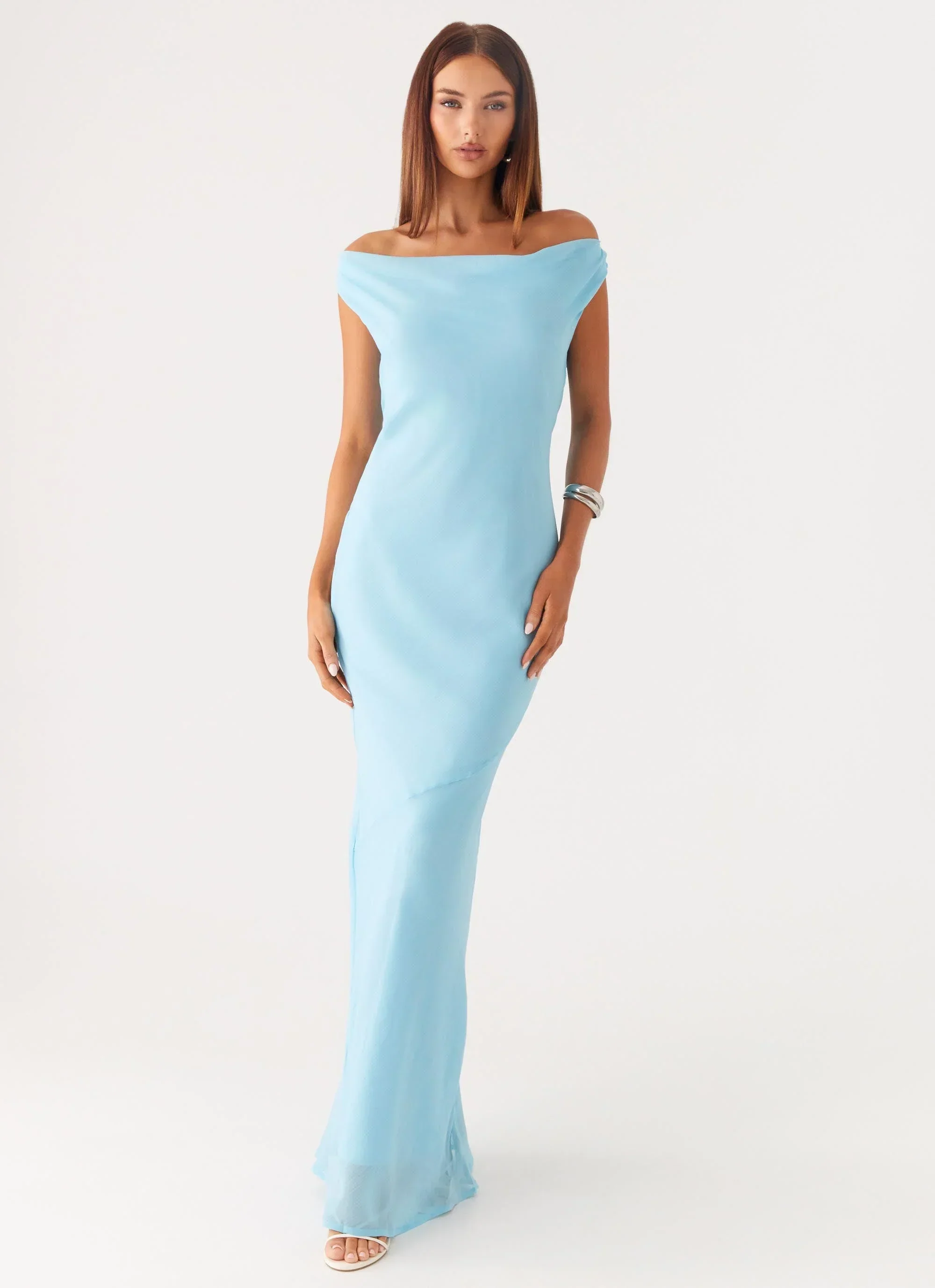 Brittany Chiffon Maxi Dress - Turquoise