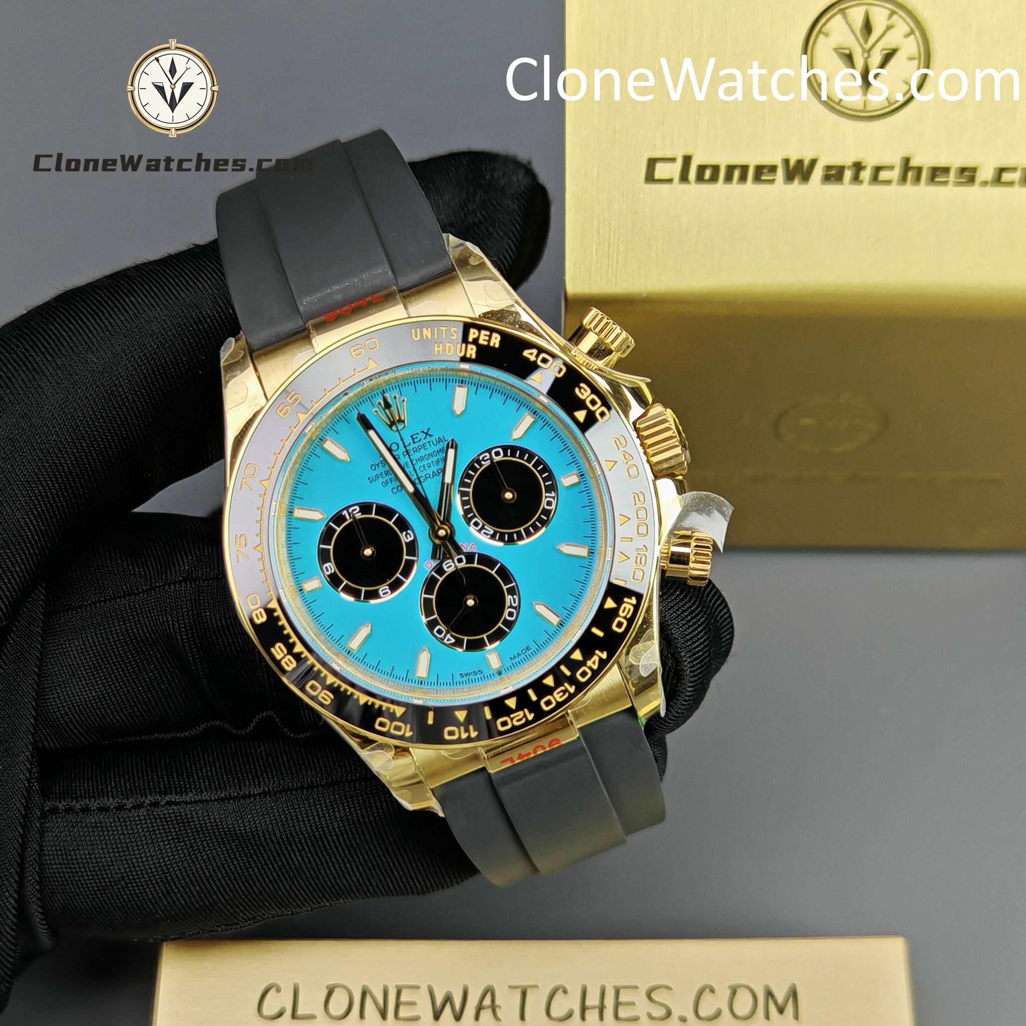 Rolex Super Clone Watches 1:1 Daytona 18K Yellow Gold Plating M126518LN-0014 4131 Movement