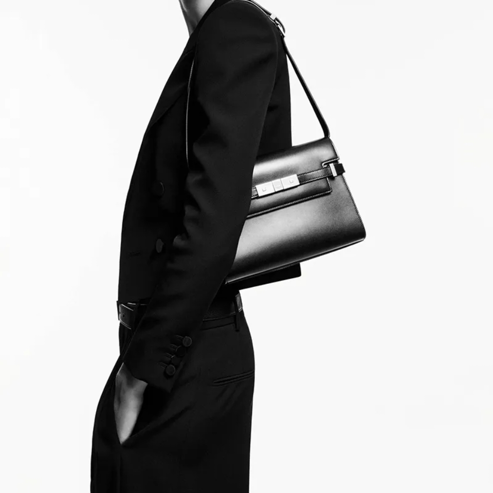 YSL Manhattan Shoulder Bag Cowhide Leather