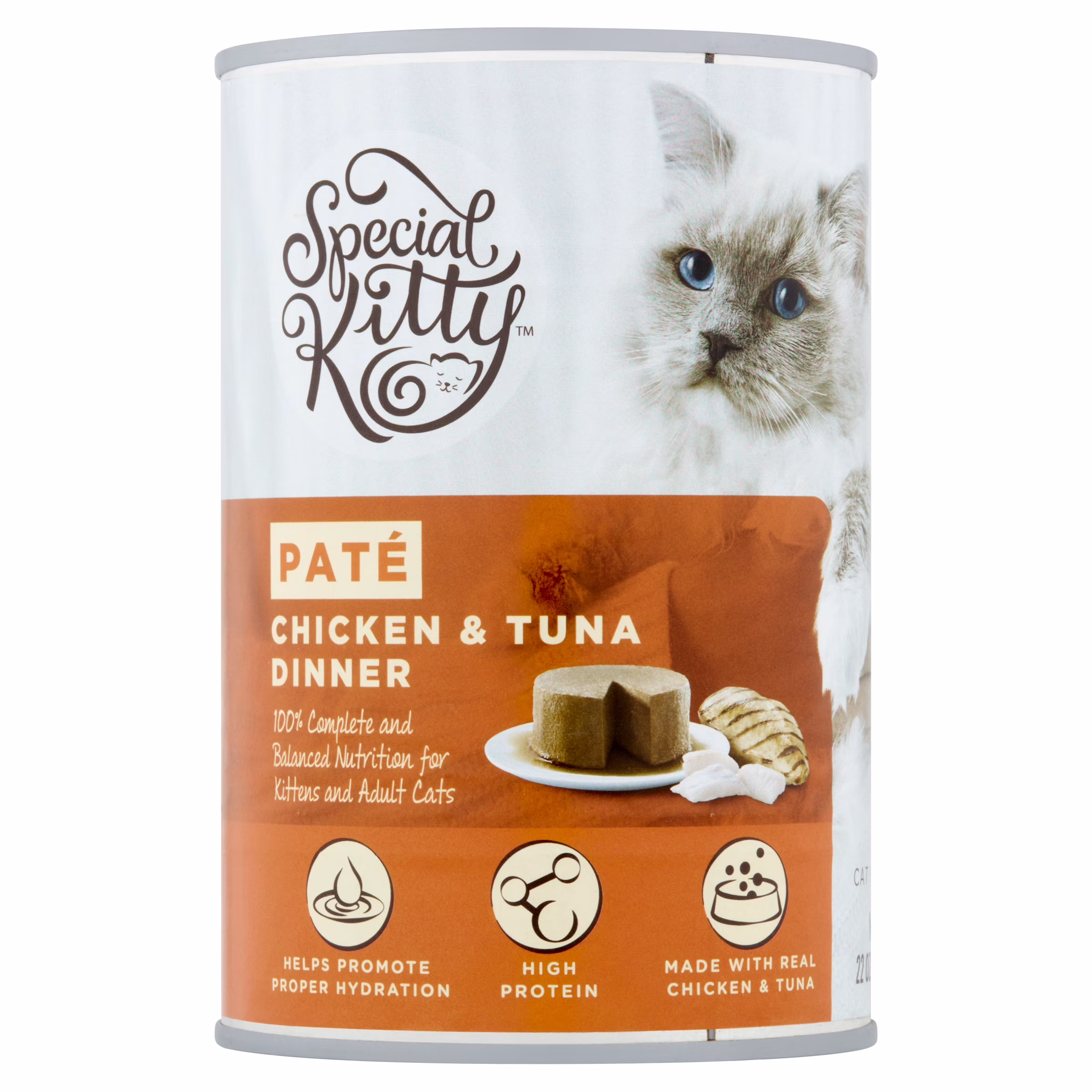 (24 pack) Special Kitty Chicken & Tuna Dinner Pate Wet Cat Food, 22 oz Can