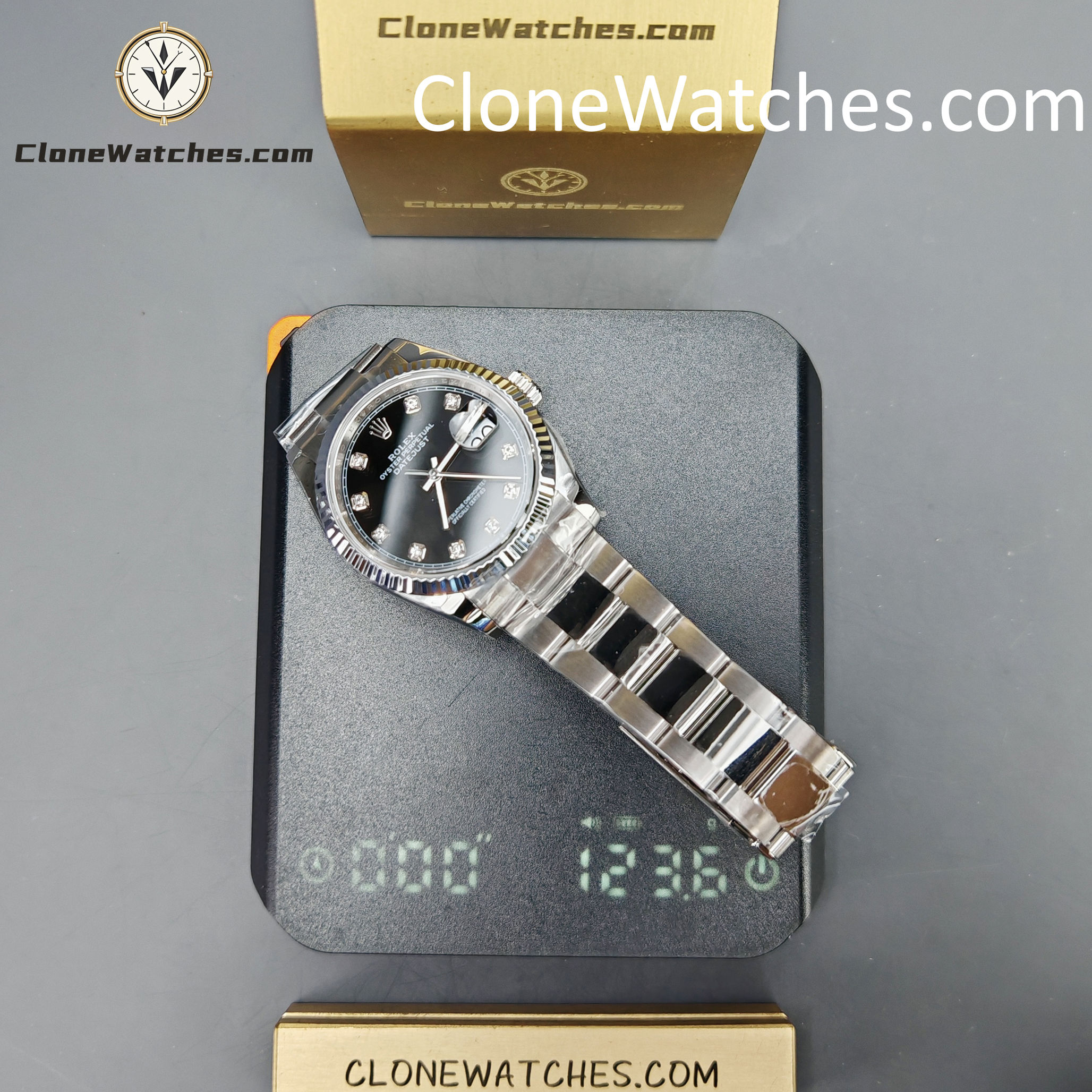 Rolex Super Clone Watches 1:1 DateJust Black Diamond Dial m126234-0028 Oyster 36MM 3235 Movement