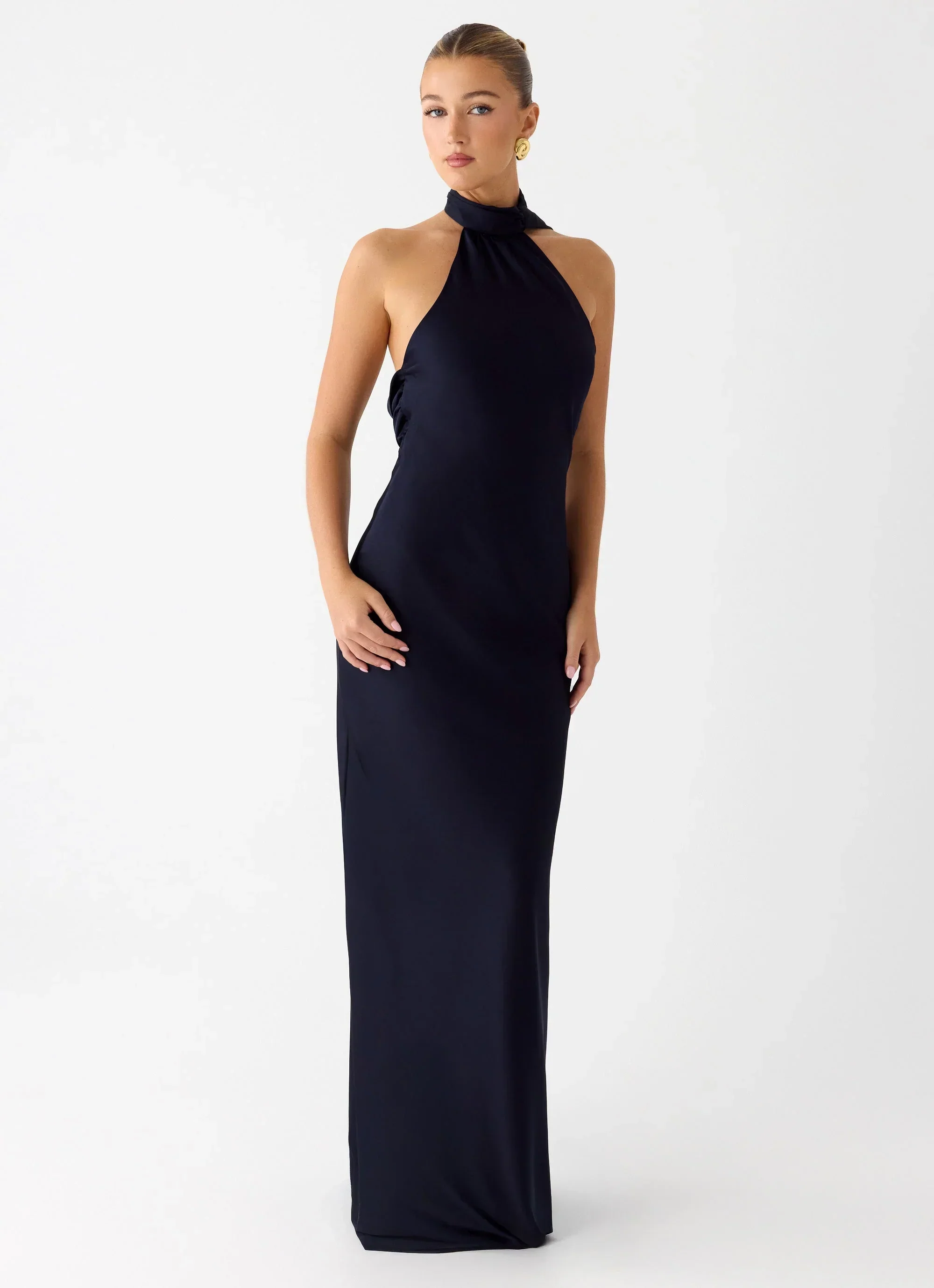 Keena Scarf Maxi Dress - Navy