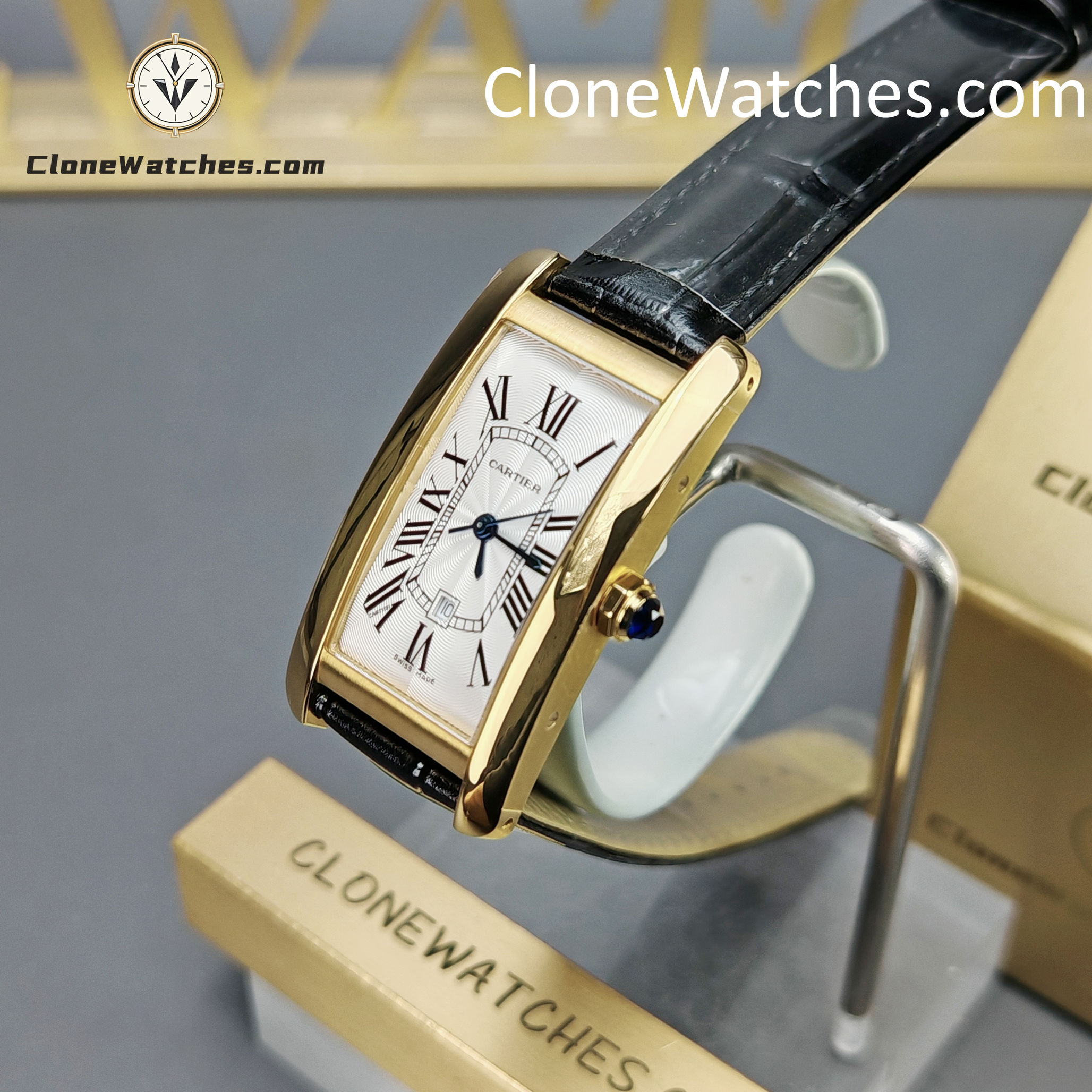 Cartier Super Clone Watches 1:1 Tank Américaine Quartz Movement Silver White Dial 41.6*22.6MM W2620030