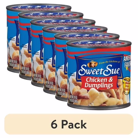 Sweet Sue Chicken & Dumplings, 14g Protein per Serving, Made from Scratch Recipe, Heat and Serve Meal, Shelf Stable Can, 24 oz
