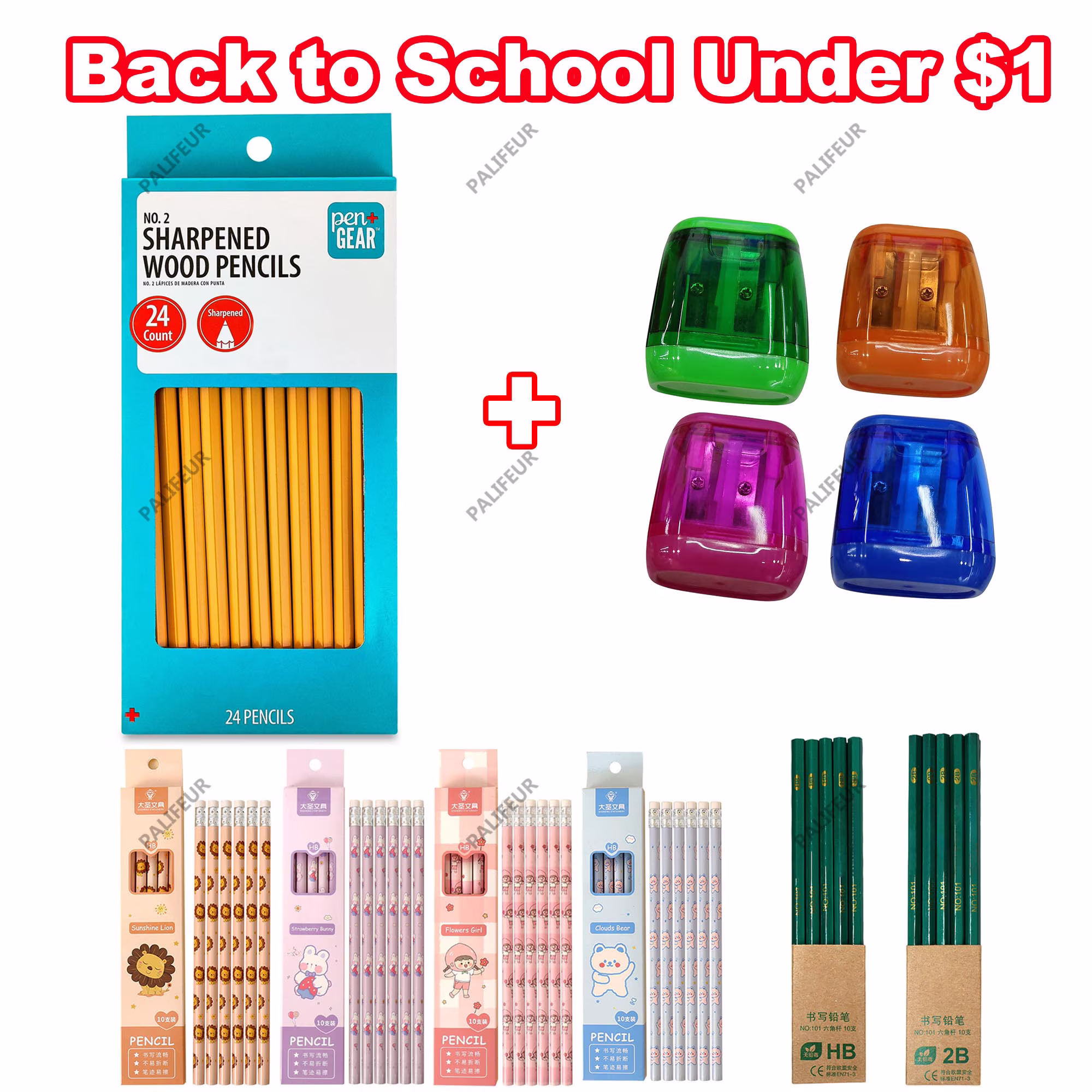 Under $1 Pencils Bulk 2B Pencils Natural Wood 8.1in Green 12 Pack for Exam Homework Office Supplies by Xuniizn