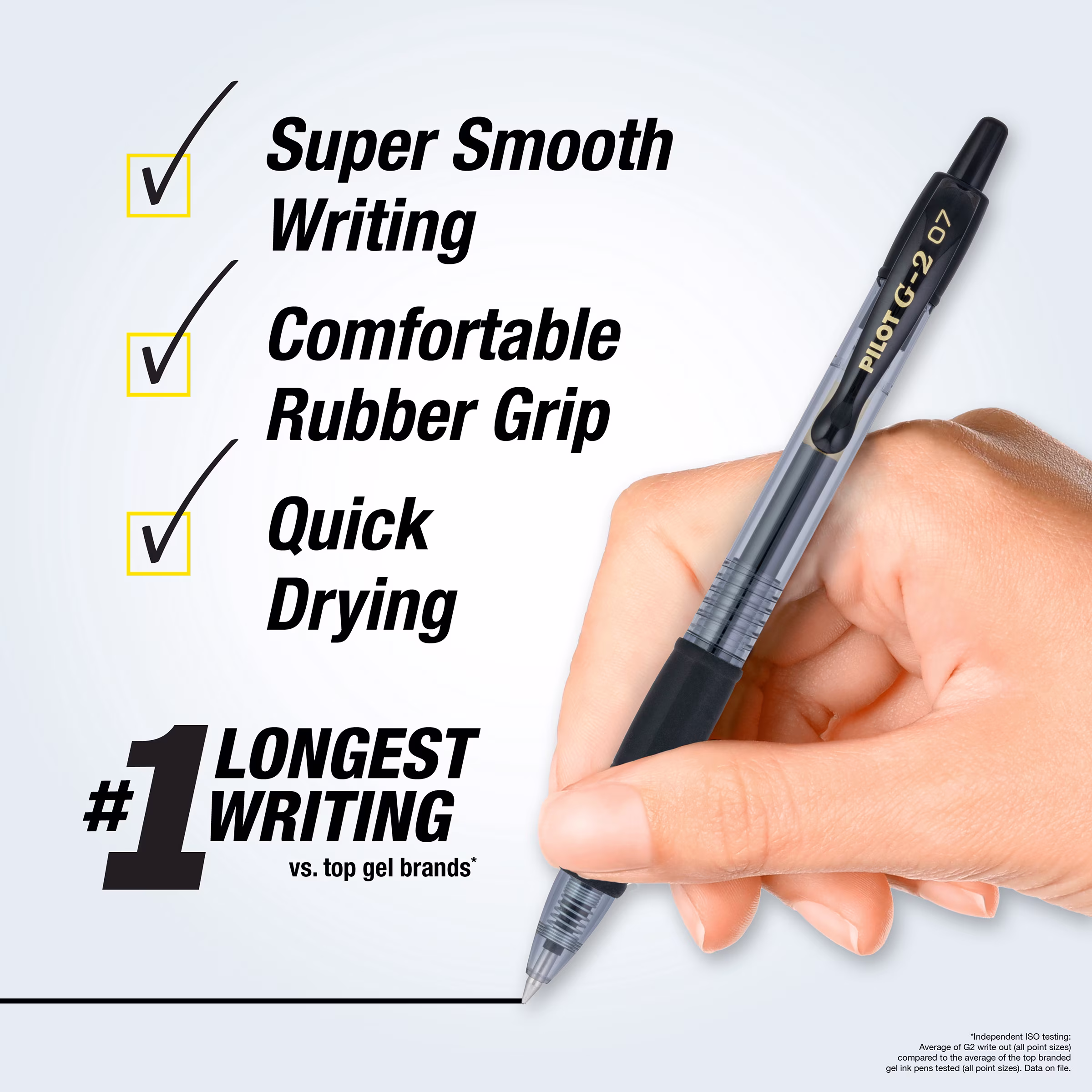 Pilot G2 Retractable Gel Ink Pens, Fine Point, Black, 2 Pack,