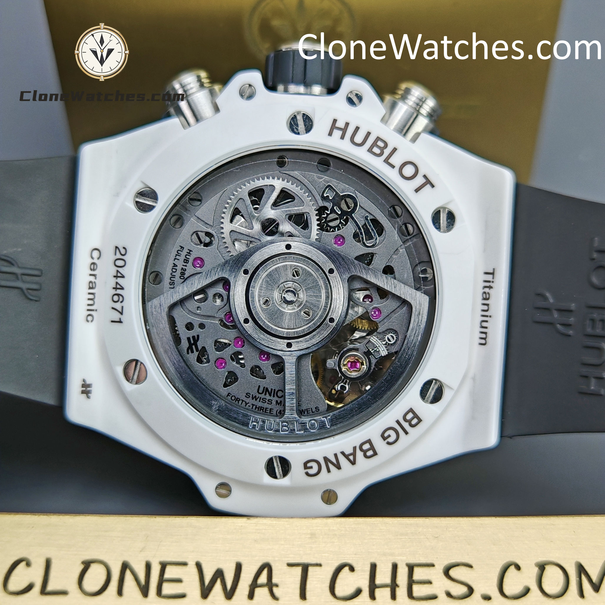 Hublot Super Clone Watches 1:1 Big Bang Unico White Ceramic 42MM 441.HX.1171.RX