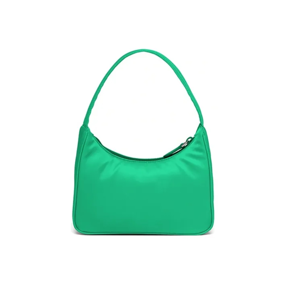 Prada hobo bag green bags nylon leather
