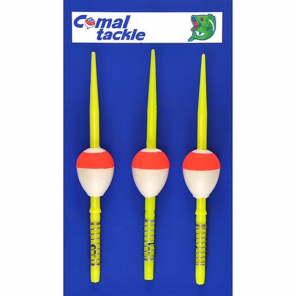 Comal Pear Spring Stick Fishing Bobbers, Red & White, 3-Pack