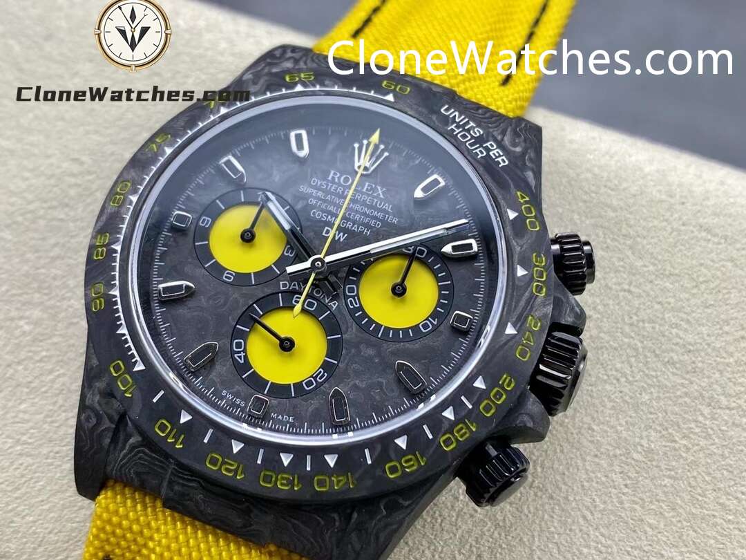 Modified Super Clone Watches 1:1 DiW Rolex Daytona NTPT Carbon “LEMON EDITION”