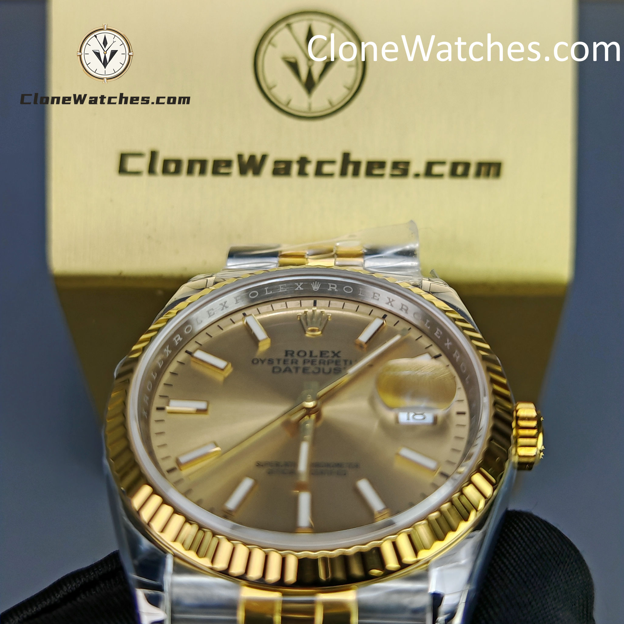 Rolex Super Clone Watches 1:1 DateJust Gold Dial m126233-0015 Jubilee 36MM 3235 Movement