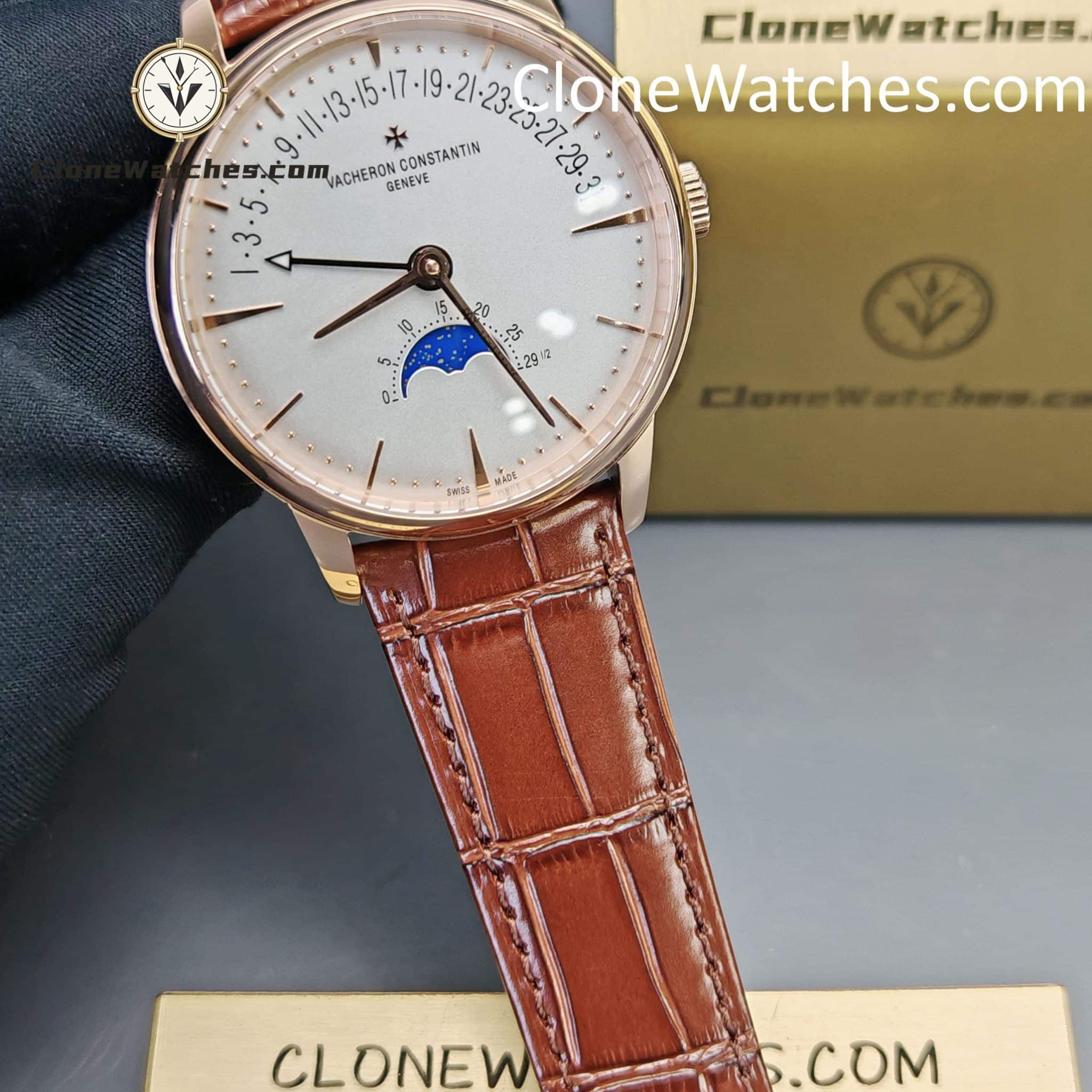 Vacheron Constantin Super Clone Watches 1:1 Patrimony Rose Gold 4010U/000R-B329 White Dial